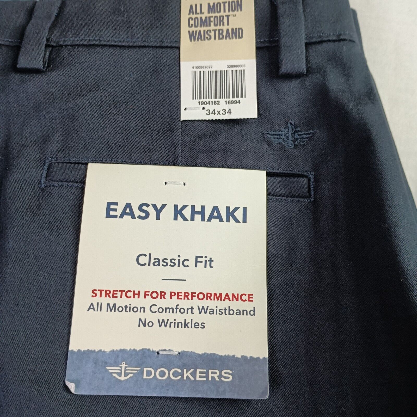 Dockers Dockers Easy Khakis Pants Men's 34x34 Black Classic Fit Size US 34 / EU 50 - 2 Thumbnail