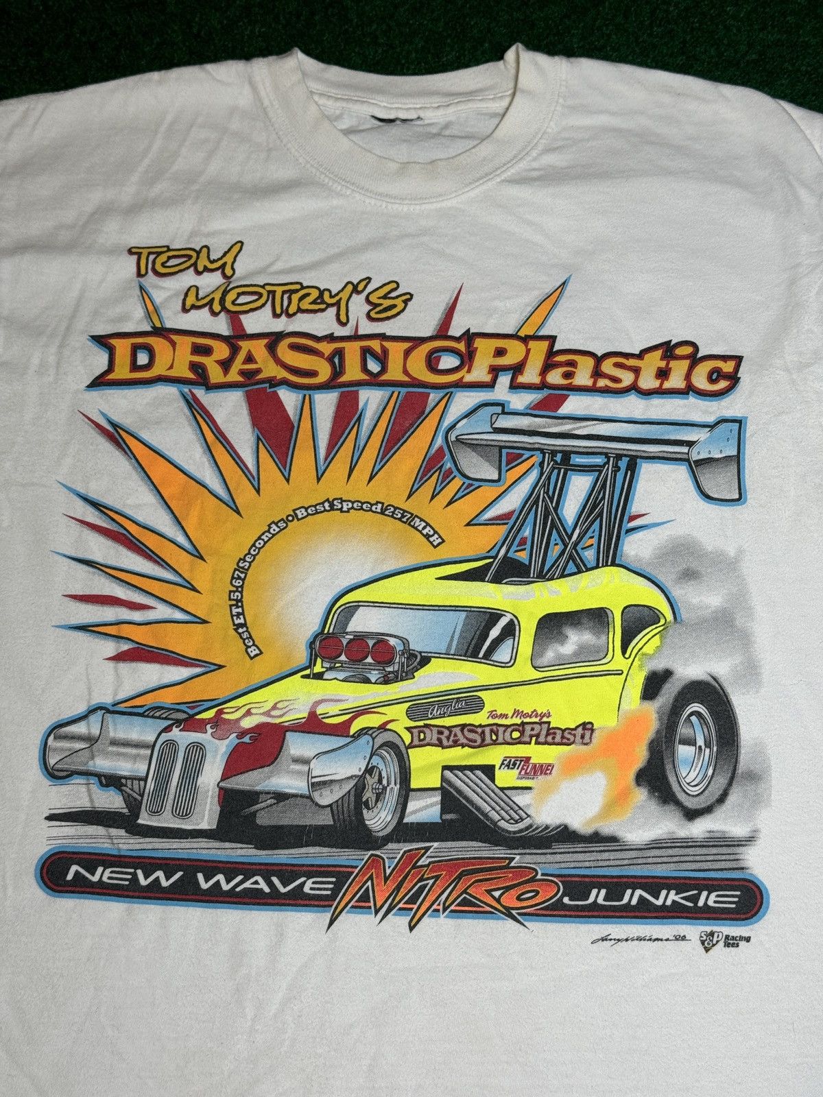 Vintage Y2K NHRA Drag Racing Nitro Junkie Muscle Car Medium T Neck Size US M / EU 48-50 / 2 - 2 Thumbnail