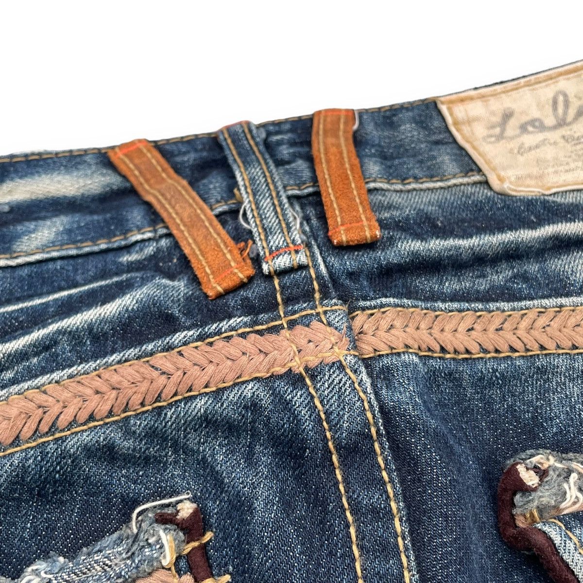 If Six Was Nine 🇯🇵 VINTAGE LOLITA BY CONCERT CLUB WASHED DENIM PANTS Size 29" - 15 Thumbnail