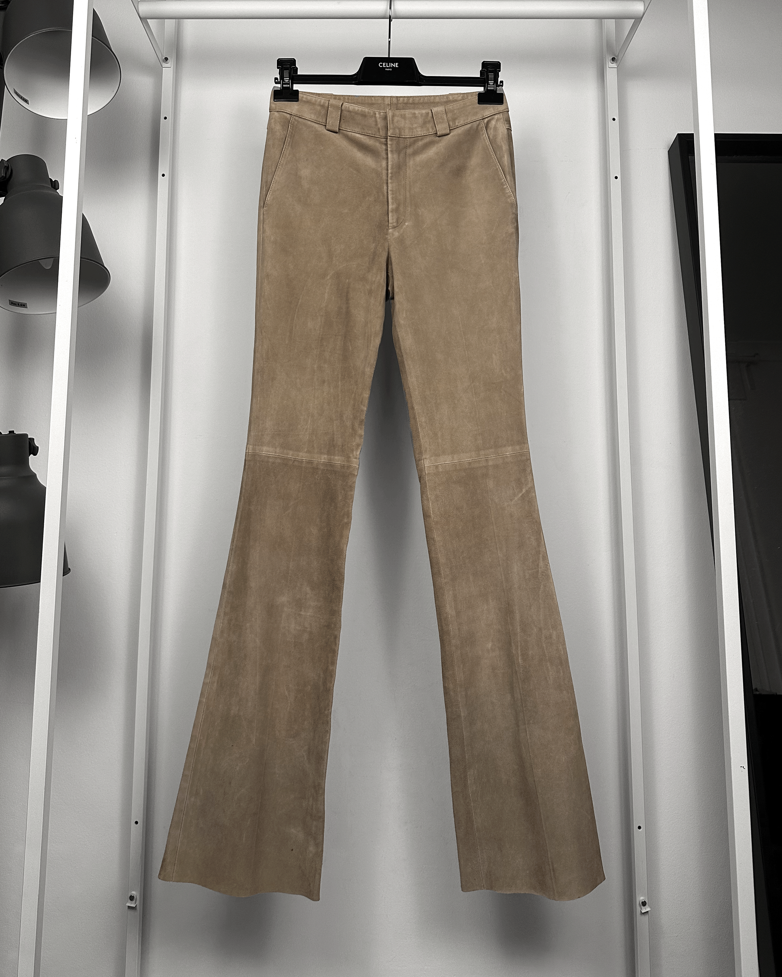 Gucci Gucci Tom Ford Beige Leather Flared Pants Size US 28 / EU 44 - 1 Thumbnail