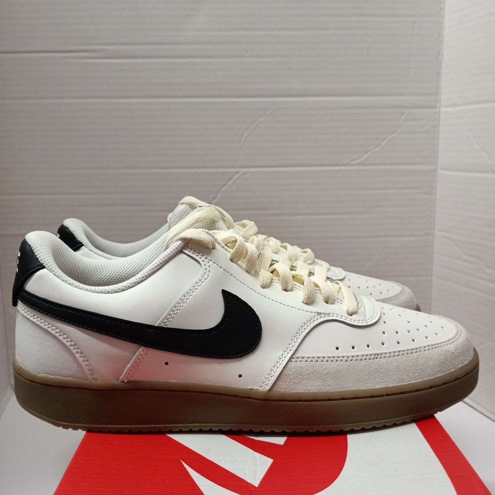 Nike Court Vision Low White Sail Black Gum Men's Size 10.5