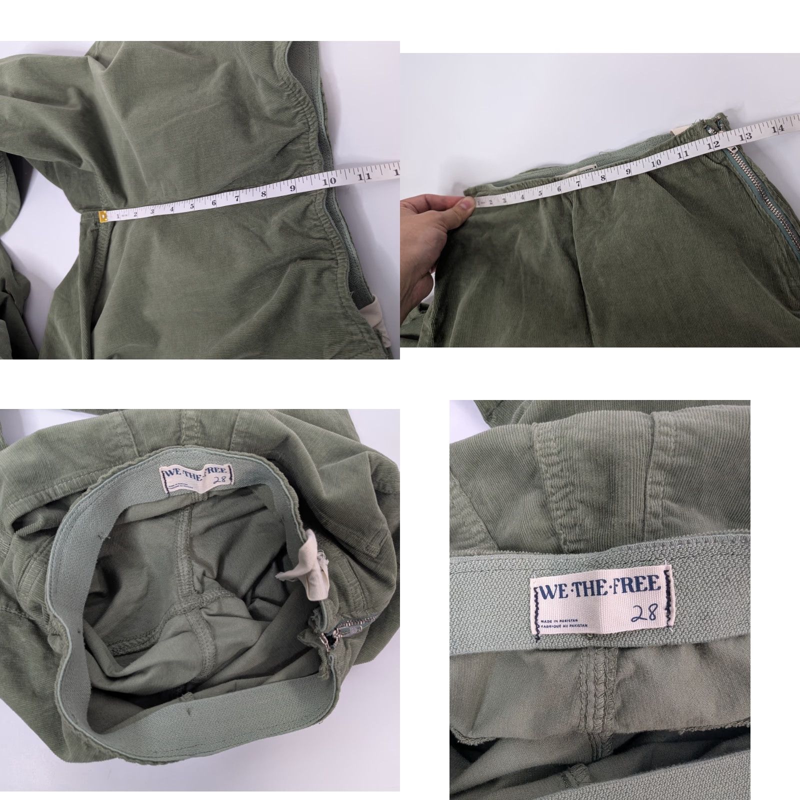 Free People Free People Pants Women 28 Green Corduroy Skinny Flare Ribbed Jenny High Rise Size 28" / US 6 / IT 42 - 8 Thumbnail