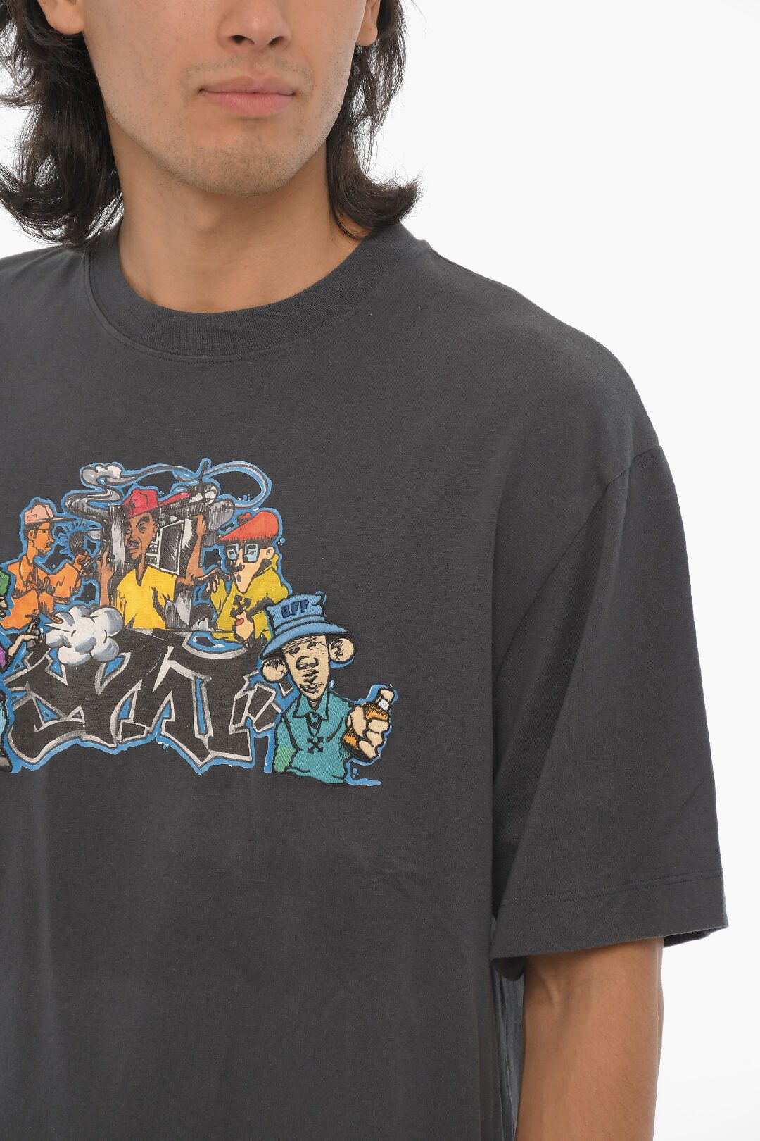 Off-White og1mm0824 Seasonal Crewneck T-Shirt in Grey Size US XXS / EU 40 - 3 Thumbnail