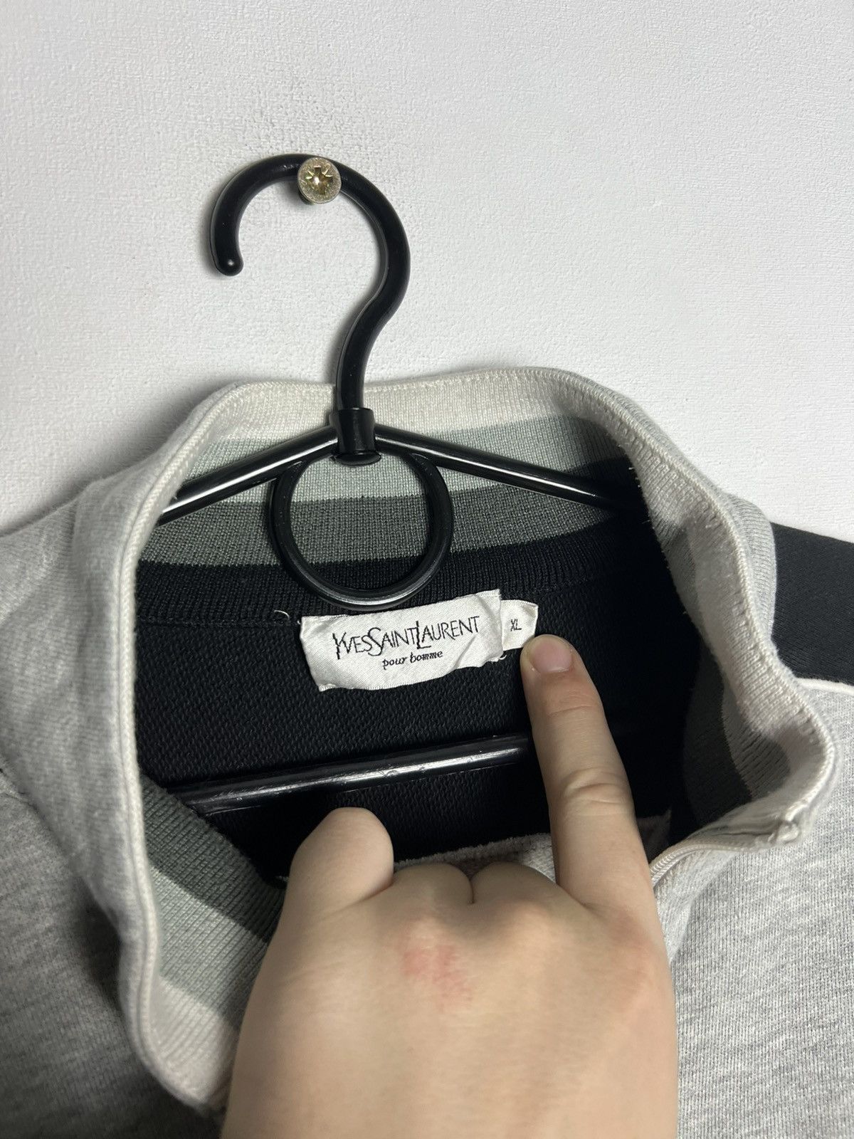 Luxury Zip Sweatshirt Yves Saint Lauren Striped Vintage Y2k