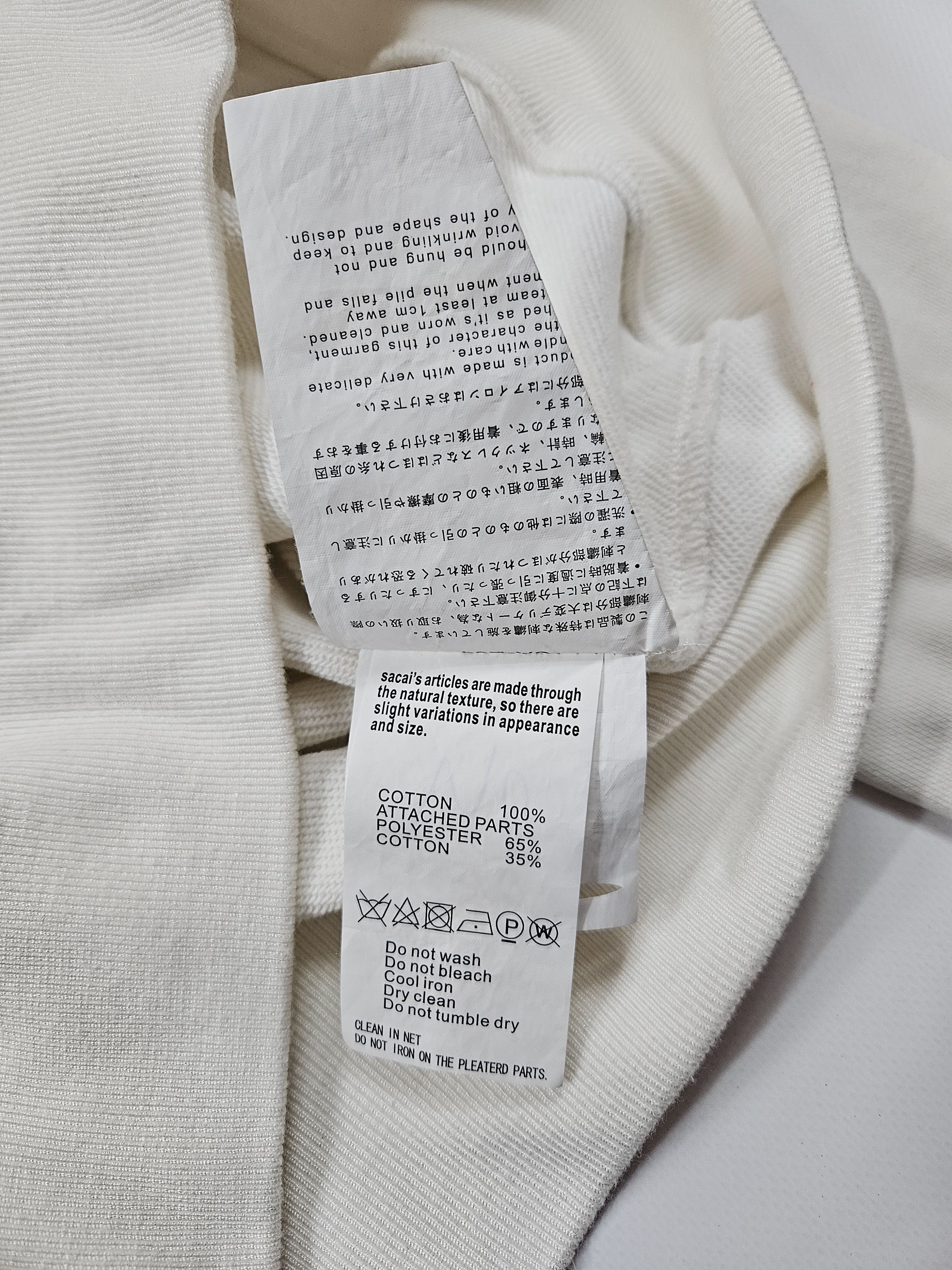 Sacai Sacai white cut-out shoulder hoodie Size L / US 10 / IT 46 - 12 Thumbnail