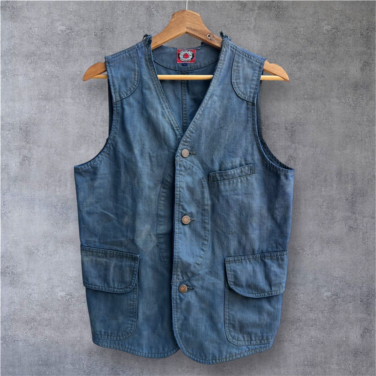 Momotaro Jeans Vintage Distressed Momotaro Denim Vest Jacket Size US M / EU 48-50 / 2 - 1 Thumbnail