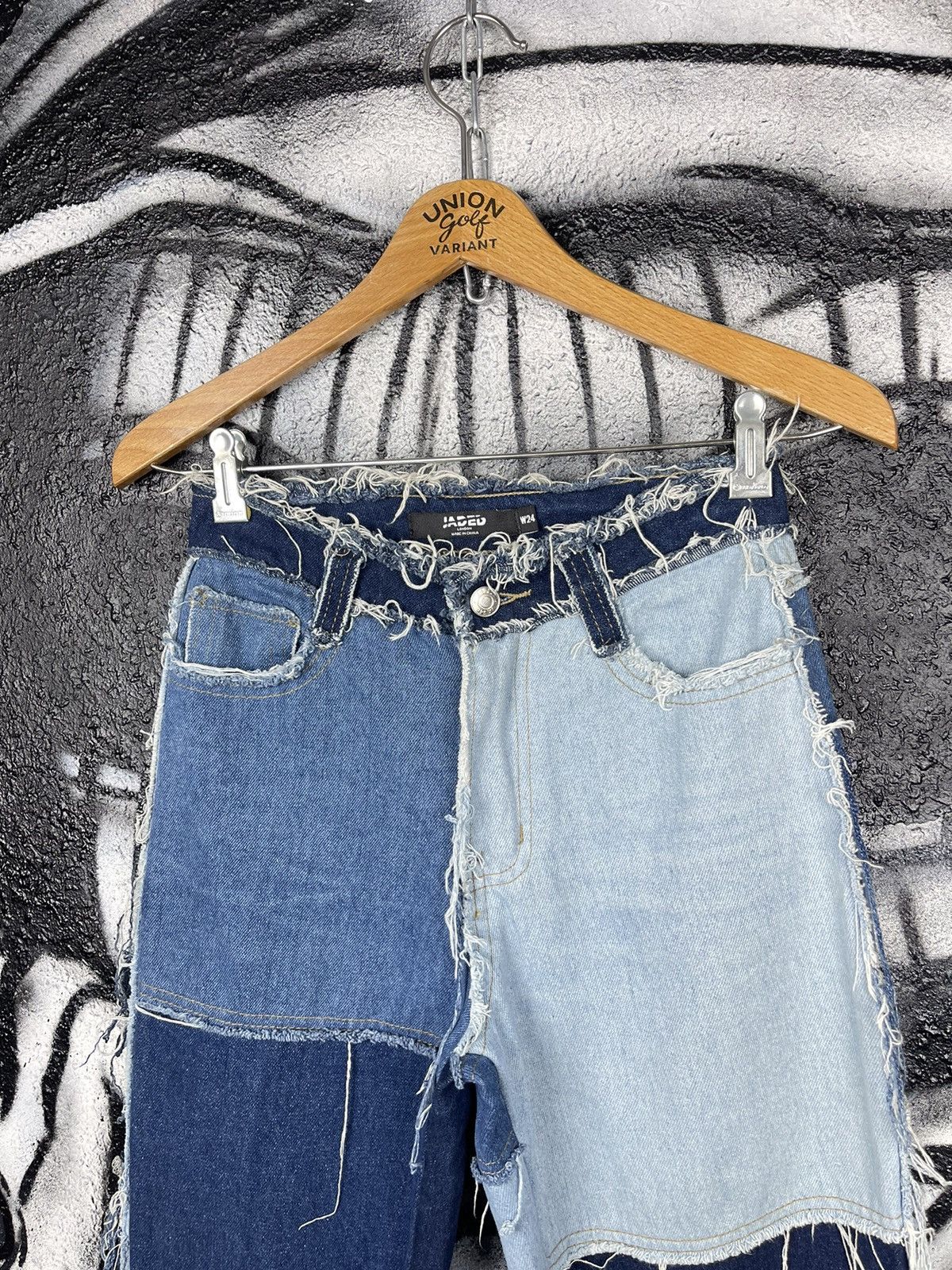 Jaded London Jaded London Distressed Patchwork Denim Boyfriend Fit Jeans Size 24" / US 00 / IT 34 - 4 Thumbnail