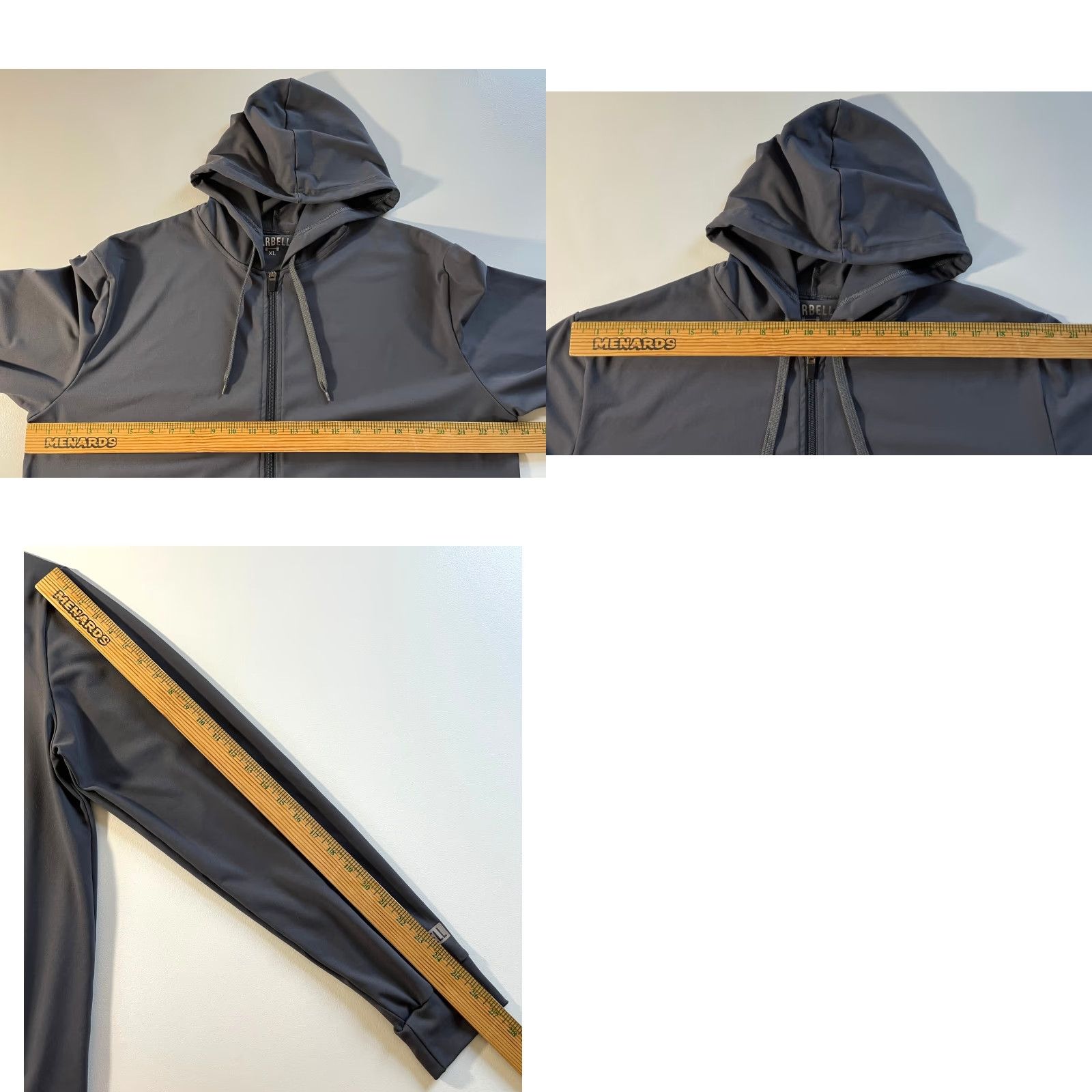 Vintage VINTAGE Barbell Apparel Men's Full Zip Hoodie Lightweight Gray XL Size US XL / EU 56 / 4 - 9 Thumbnail