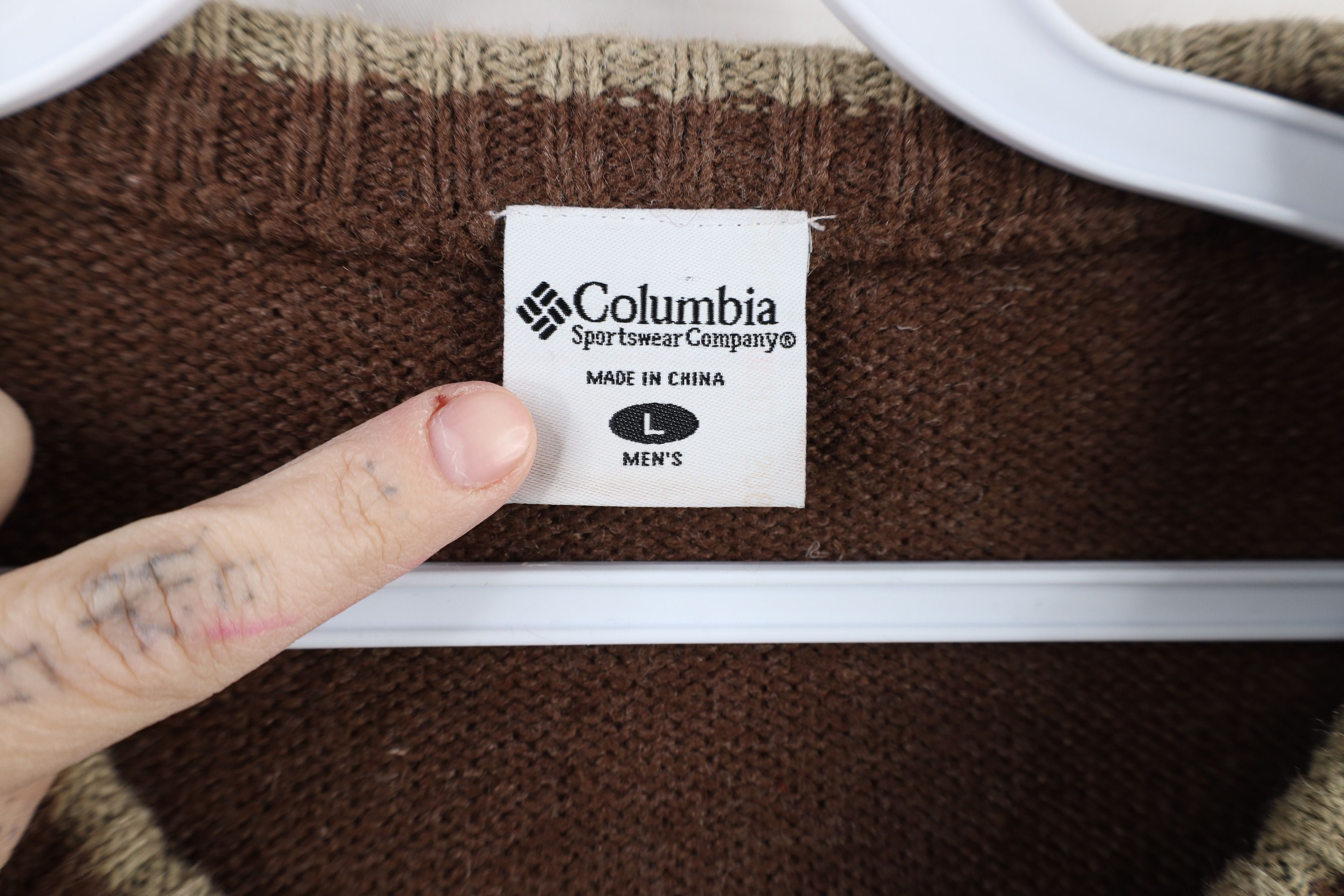 Columbia × Vintage Vintage 90s Y2K Columbia Wool Blend Ribbed Knit Sweater Size US L / EU 52-54 / 3 - 7 Thumbnail