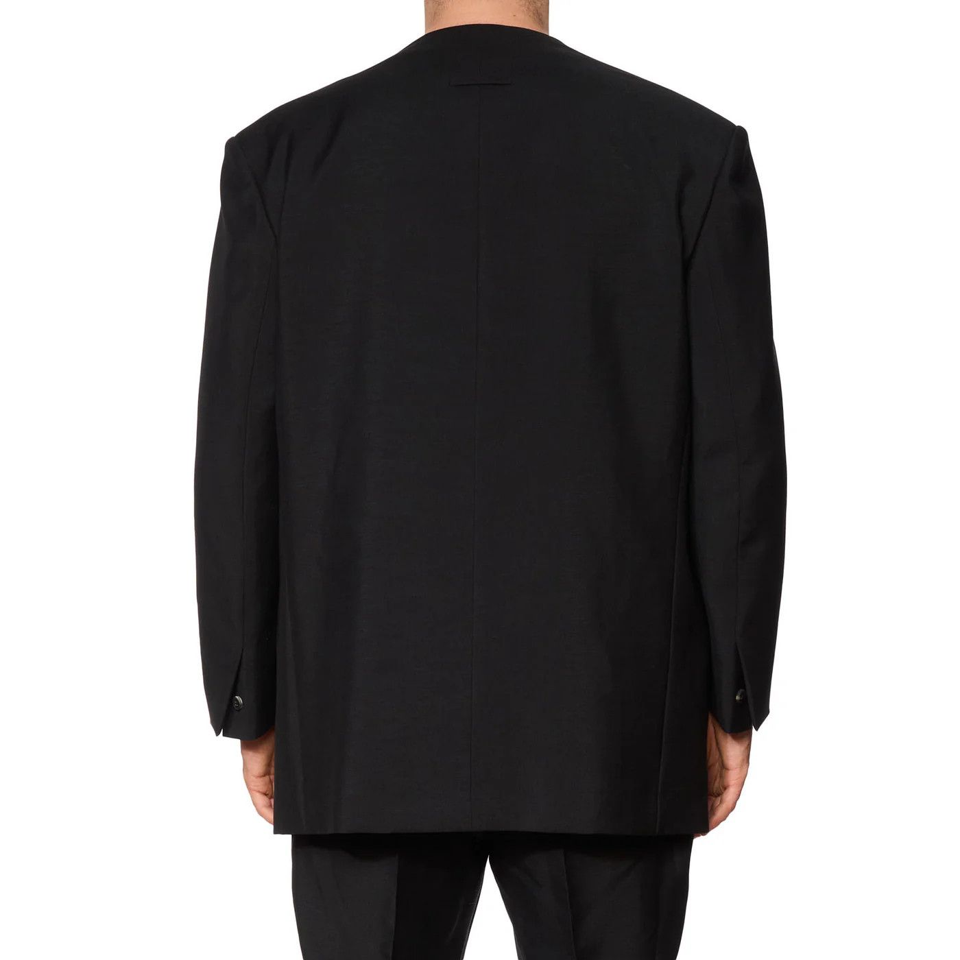 Fear of God FEAR OF GOD Black Single Breasted Lapelless Blazer Size 40R - 3 Thumbnail
