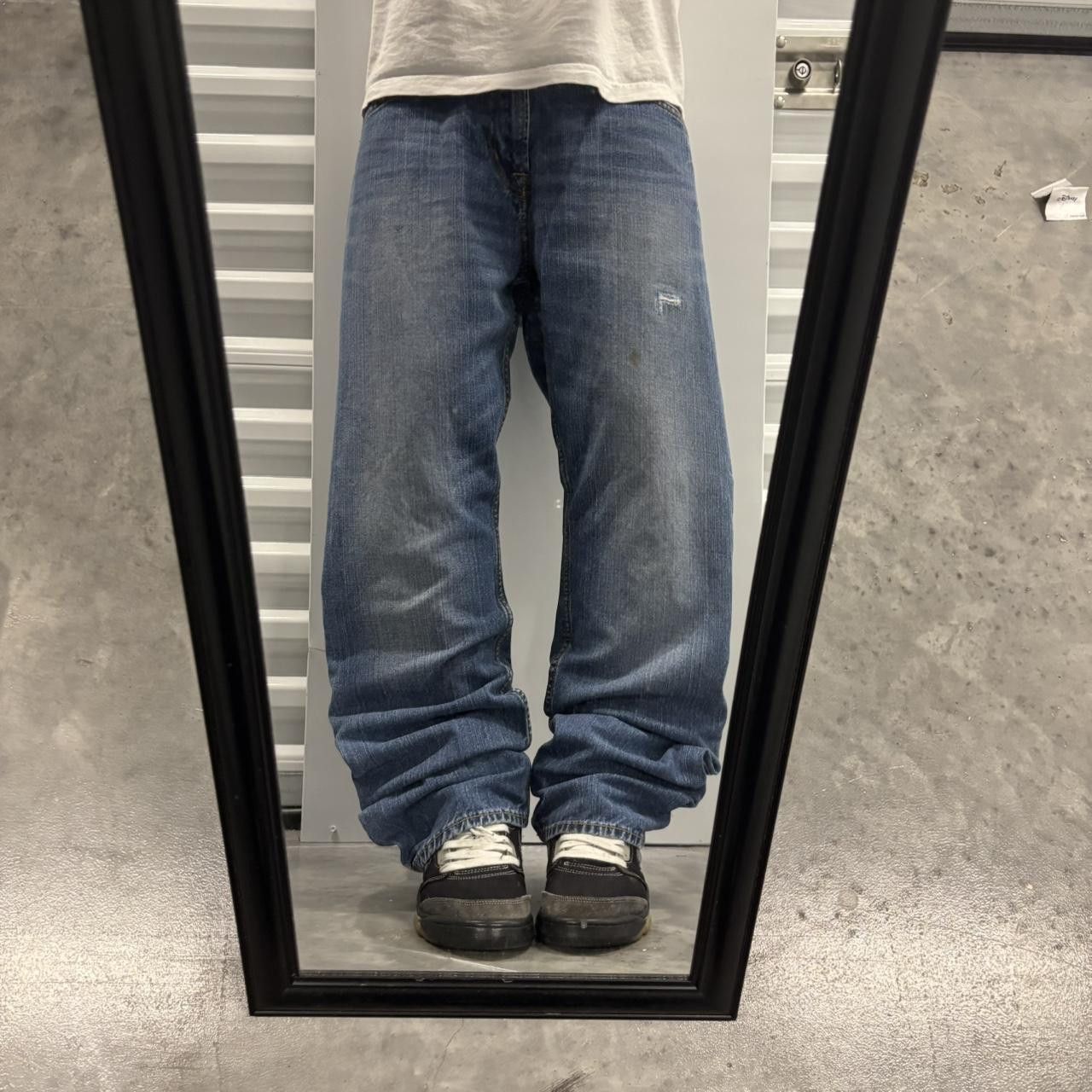 Japanese Brand × Vintage Crazy Vintage Y2K/2000s Grunge Faded Dark Wash Denim Jeans! Size US 34 / EU 50 - 1 Thumbnail