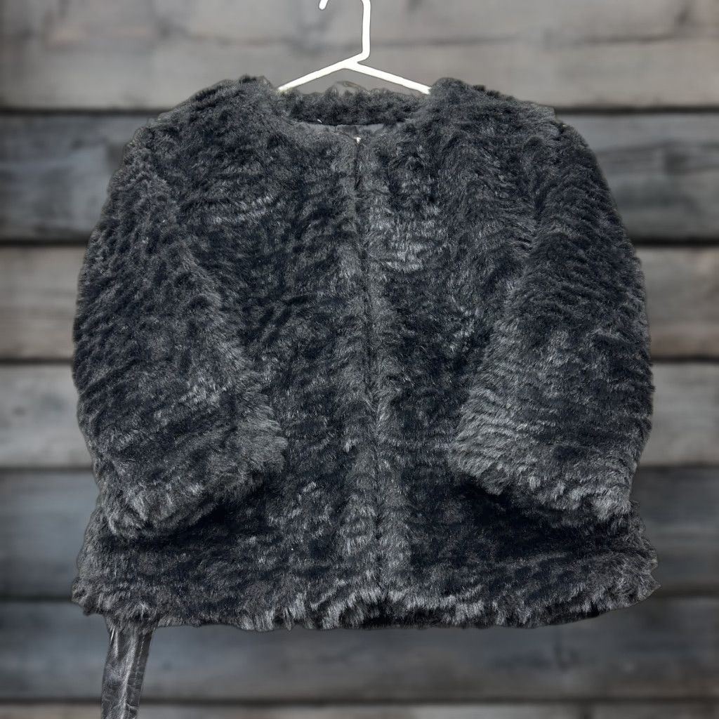 Vintage VINTAGE Fever Jacket Womens Small Black Coat Faux Fur Belted Club Rave Party Y2K Jacket/Coat Long 3/4 Sleeve Regular Women Size S / US 4 / IT 40 - 1 Thumbnail
