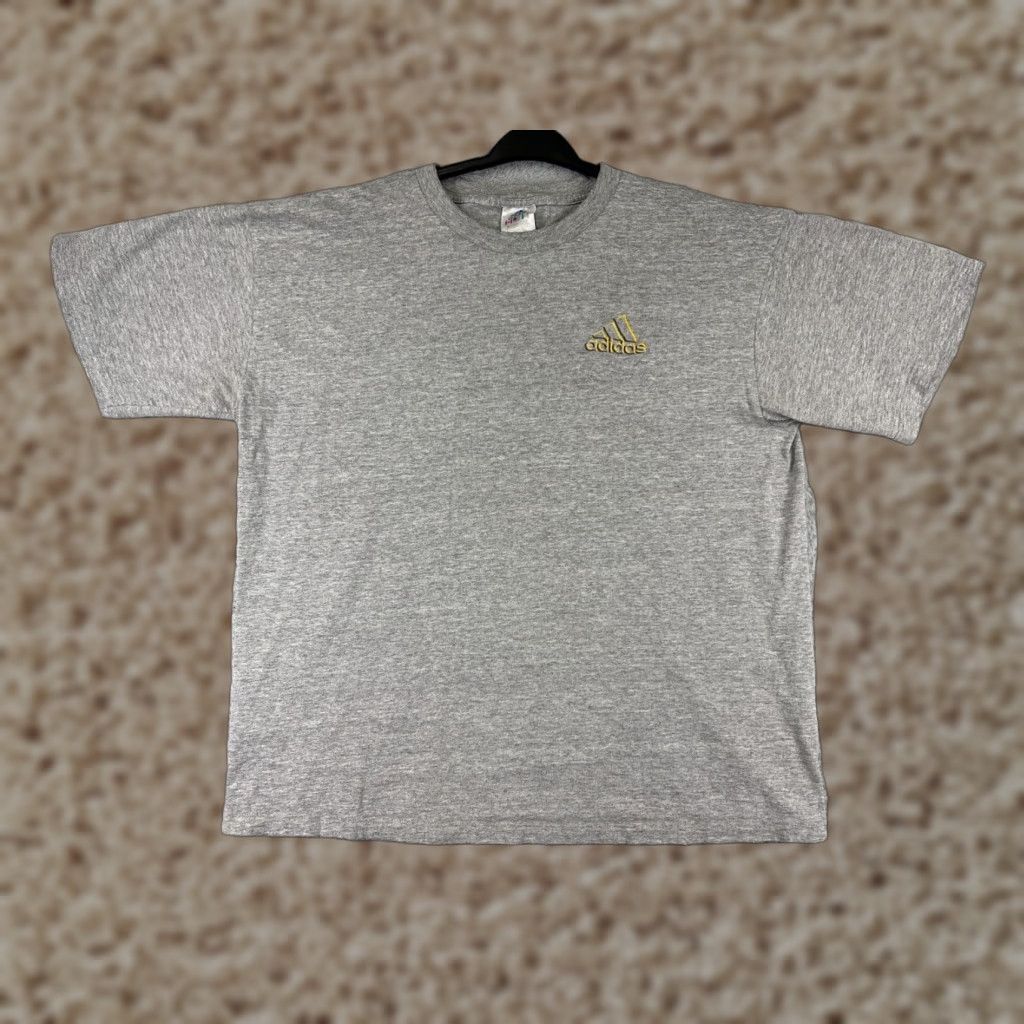 Adidas VINTAGE Adidas Shirt Mens XL Gray Logo Cotton Blend Made USA Crew Neck Size US XL / EU 56 / 4 - 1 Thumbnail