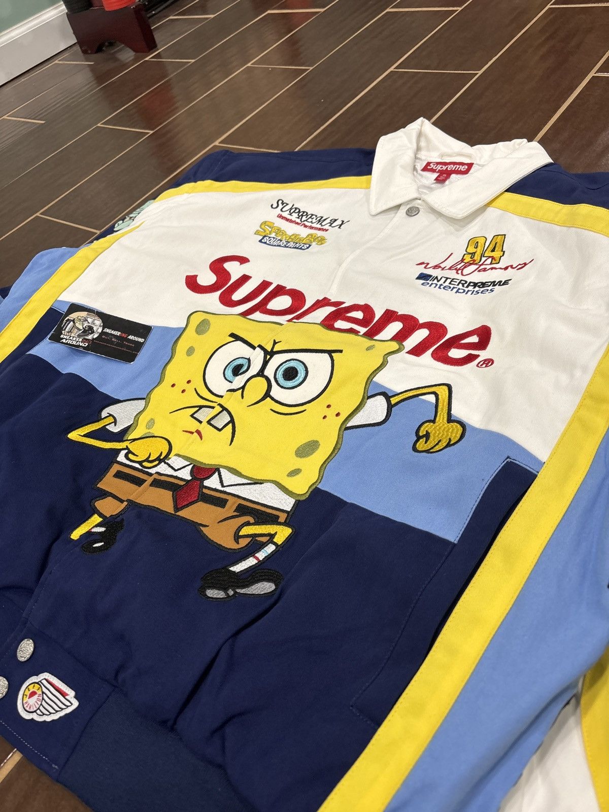 NEW Supreme x SpongeBob x Jeff Hamilton Racing Jacket SZ XL