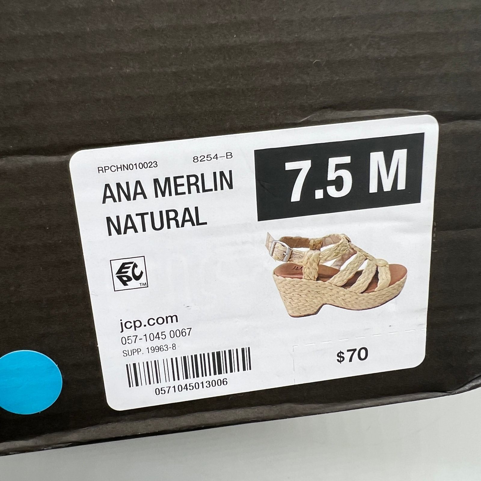 Other a.n.a Womens Merlin Wedge Sandals Brown Natural Size 7.5M Size US 7.5 / IT 37.5 - 14 Thumbnail