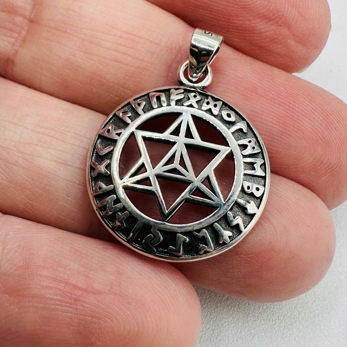 The Unbranded Brand Sterling Silver Star of David Pendant – Hebrew Rune Size ONE SIZE - 5 Thumbnail