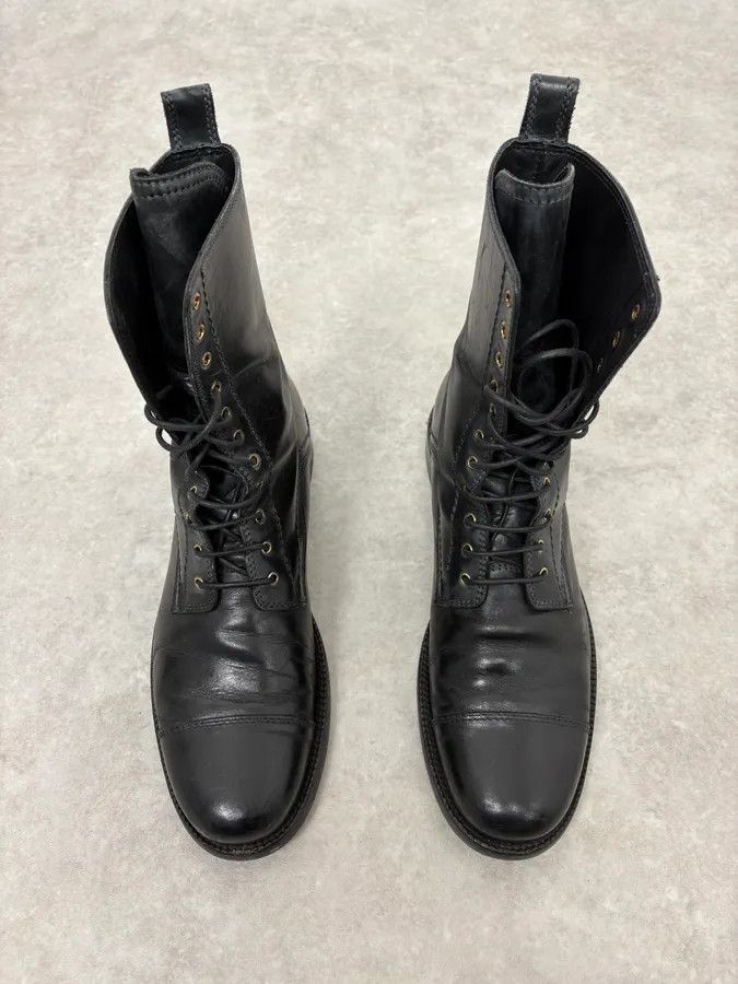 Dolce & Gabbana 2000s Dolce & Gabbana Army Lace-Up Black Leather Boots Size US 9.5 / EU 42-43 - 2 Thumbnail