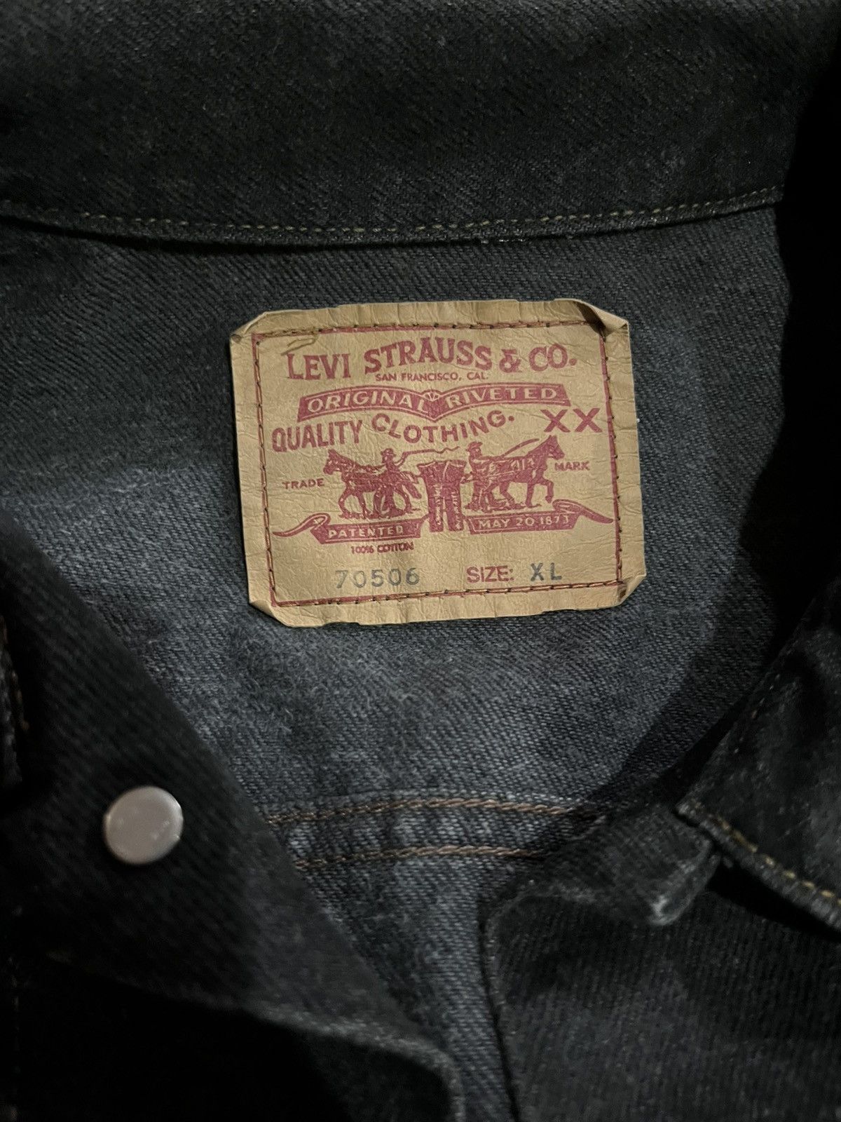 Levi's Vintage Levi’s 80’s 7506 Black Jacket Size US XL / EU 56 / 4 - 3 Thumbnail