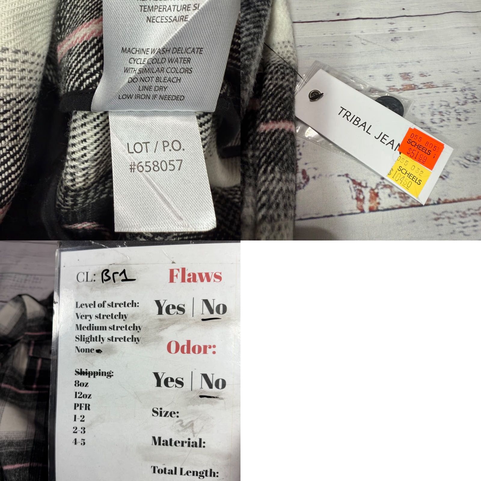 Vintage Tribal Jeans Shirt Jacket Womens Plaid Flannel Button Front Black/White Size S Size S / US 4 / IT 40 - 8 Thumbnail
