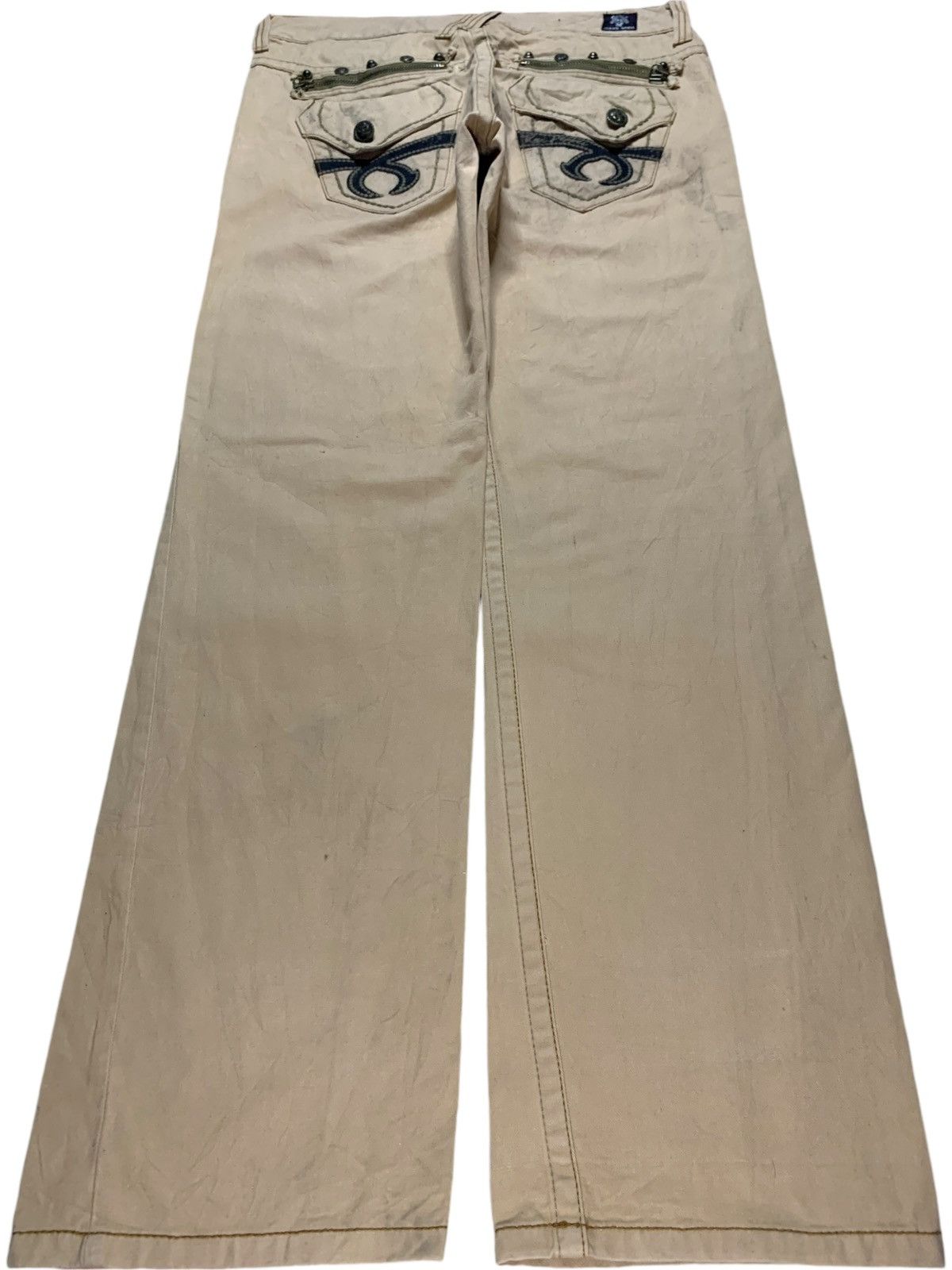 Japanese Brand Vintage Red Pepper Skulls Studded Baggy Jeans Size US 36 / EU 52 - 2 Thumbnail