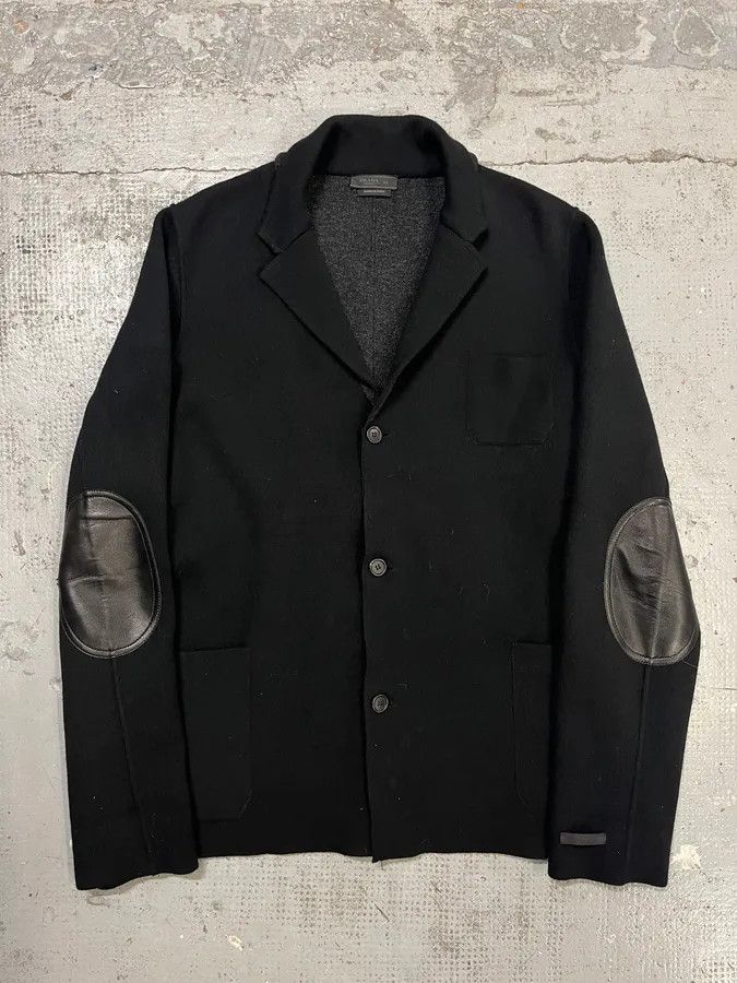 Prada AW2012 Prada Navy Wool Hybrid Buttoned Cardigan Jacket Size 44R - 1 Thumbnail