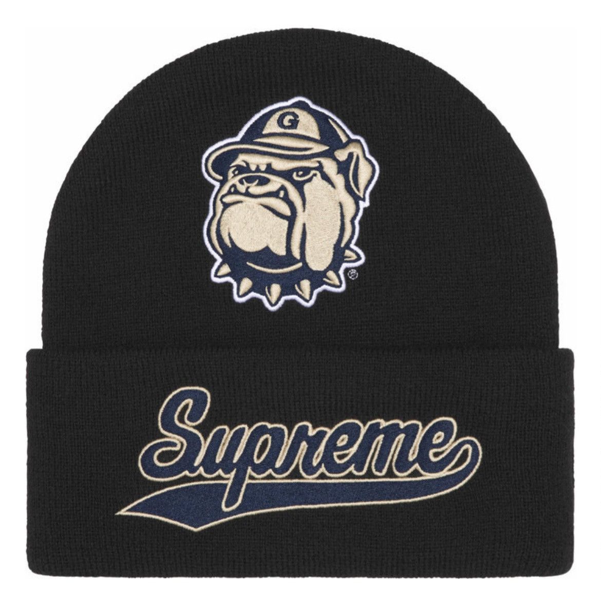 Mitchell & Ness × NCAA × Supreme Supreme Mitchell & Ness NCAA Beanie (Black) Size ONE SIZE - 4 Thumbnail
