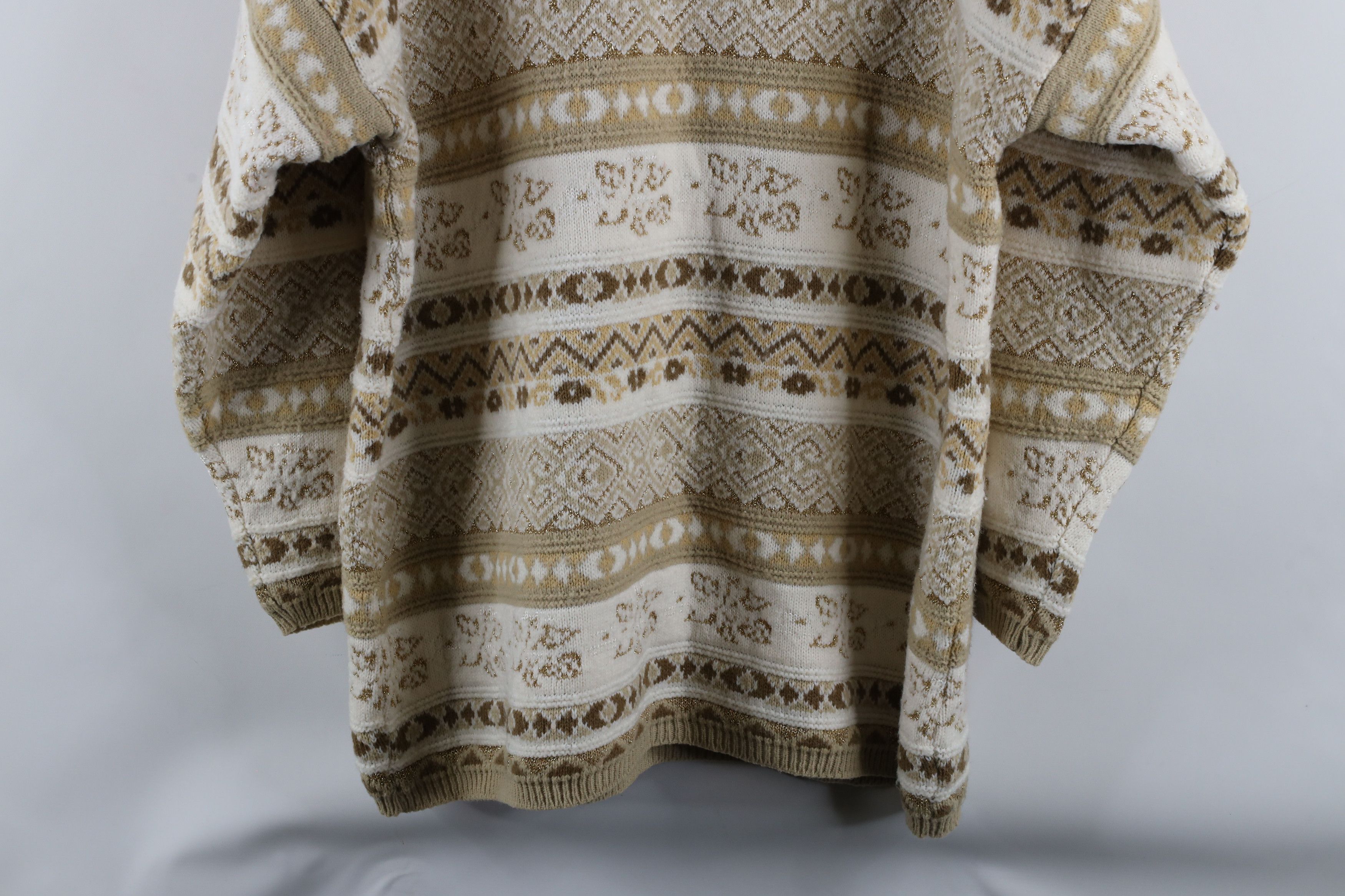 Vintage Vintage 90s Streetwear Fair Isle Knit Tunic Sweater USA Size XXL / US 16-18 / IT 52-54 - 12 Thumbnail