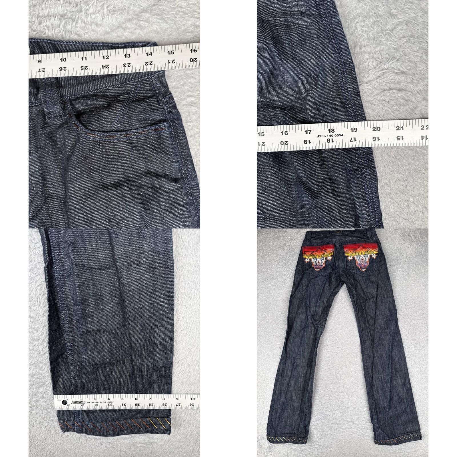 Denime Antik Denim Womens Jeans Skinny Dark Blue Wash 30 Pants Embroidered 30x33 Regular Rise Southwestern Style Denim Jeans Womens Size 30" / US 8 / IT 44 - 9 Thumbnail