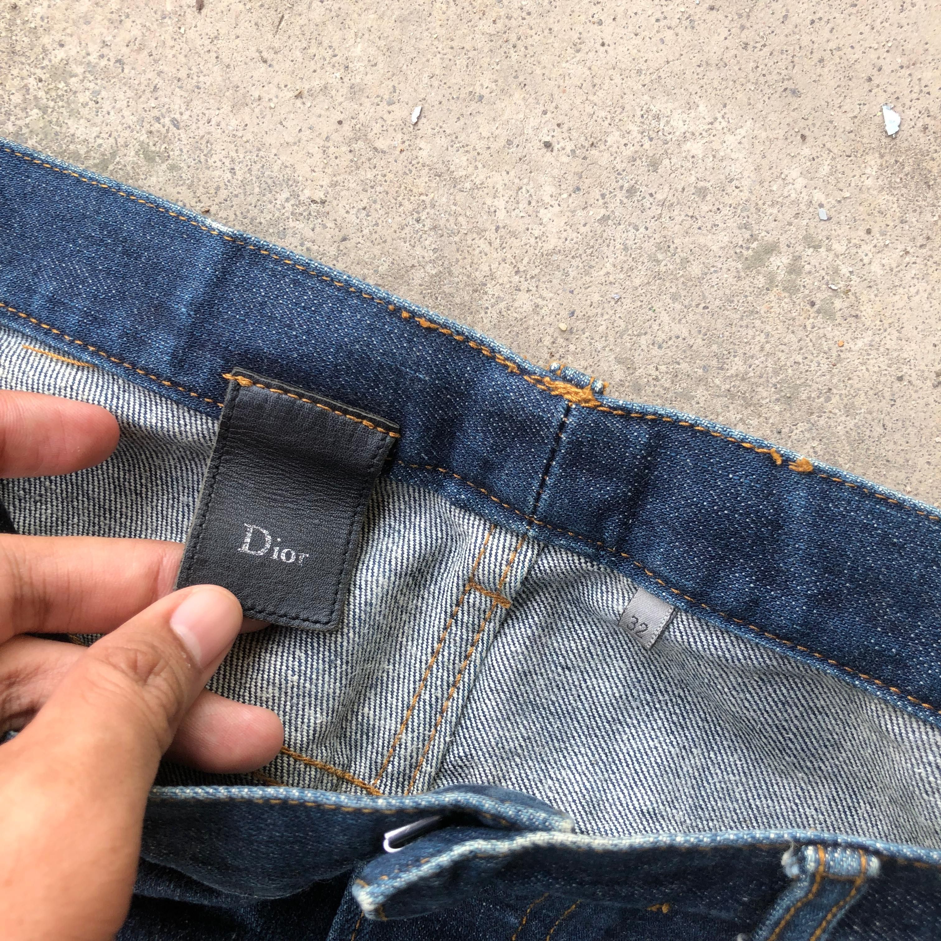 Dior × Hedi Slimane SS04 Dior Vintage Fading Strip Jeans Size US 32 / EU 48 - 4 Thumbnail
