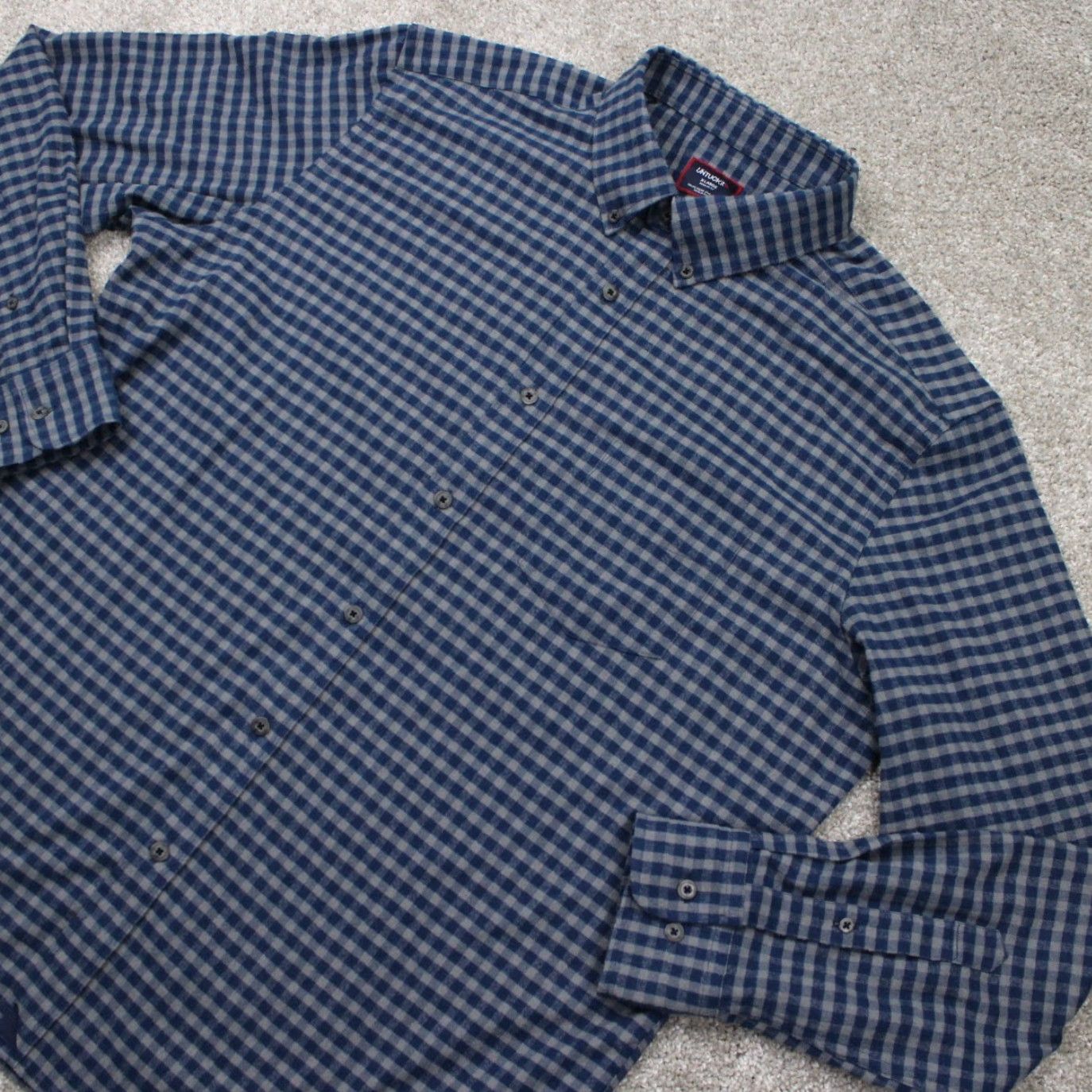 UNTUCKit UNTUCKit Bergstrom Shirt Mens XL Blue Regular Fit Cotton Long Sleeve Button Up Size US XL / EU 56 / 4 - 3 Thumbnail