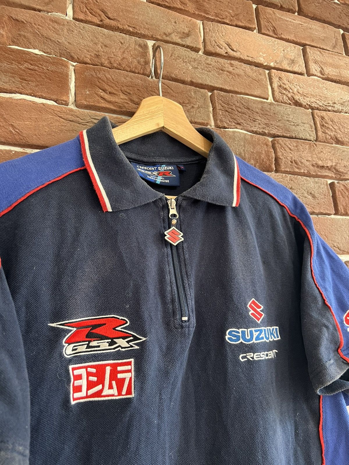 Vintage Rare Vintage Suzuki Crescent 1/4 Zip Tshirt Hype Racing Size US M / EU 48-50 / 2 - 4 Thumbnail