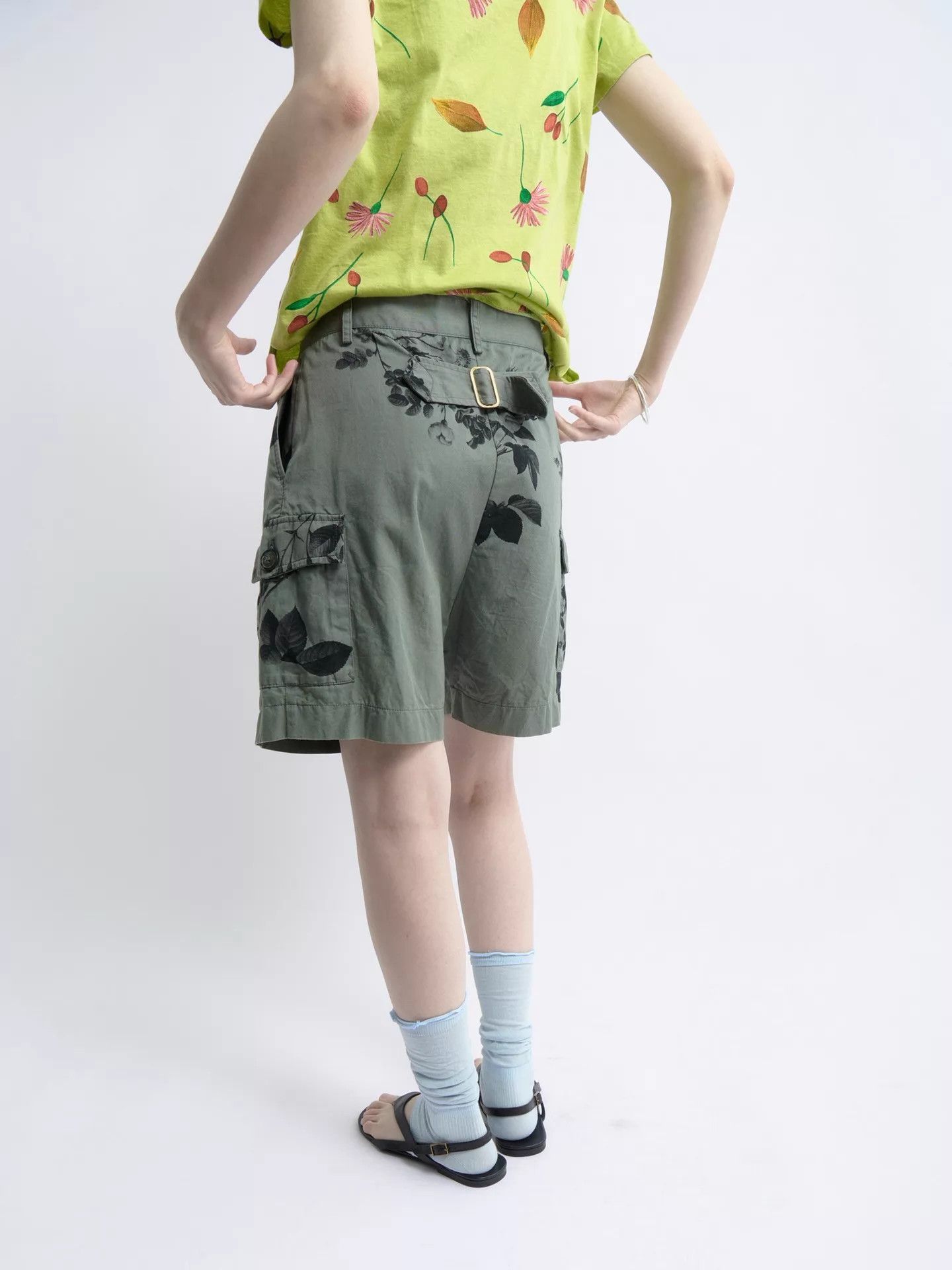Vivienne Westwood VIVIENNE WESTWOOD Anglomania Gray-Green Black Rose Cargo Shorts Size 27" / US 4 / IT 40 - 4 Thumbnail