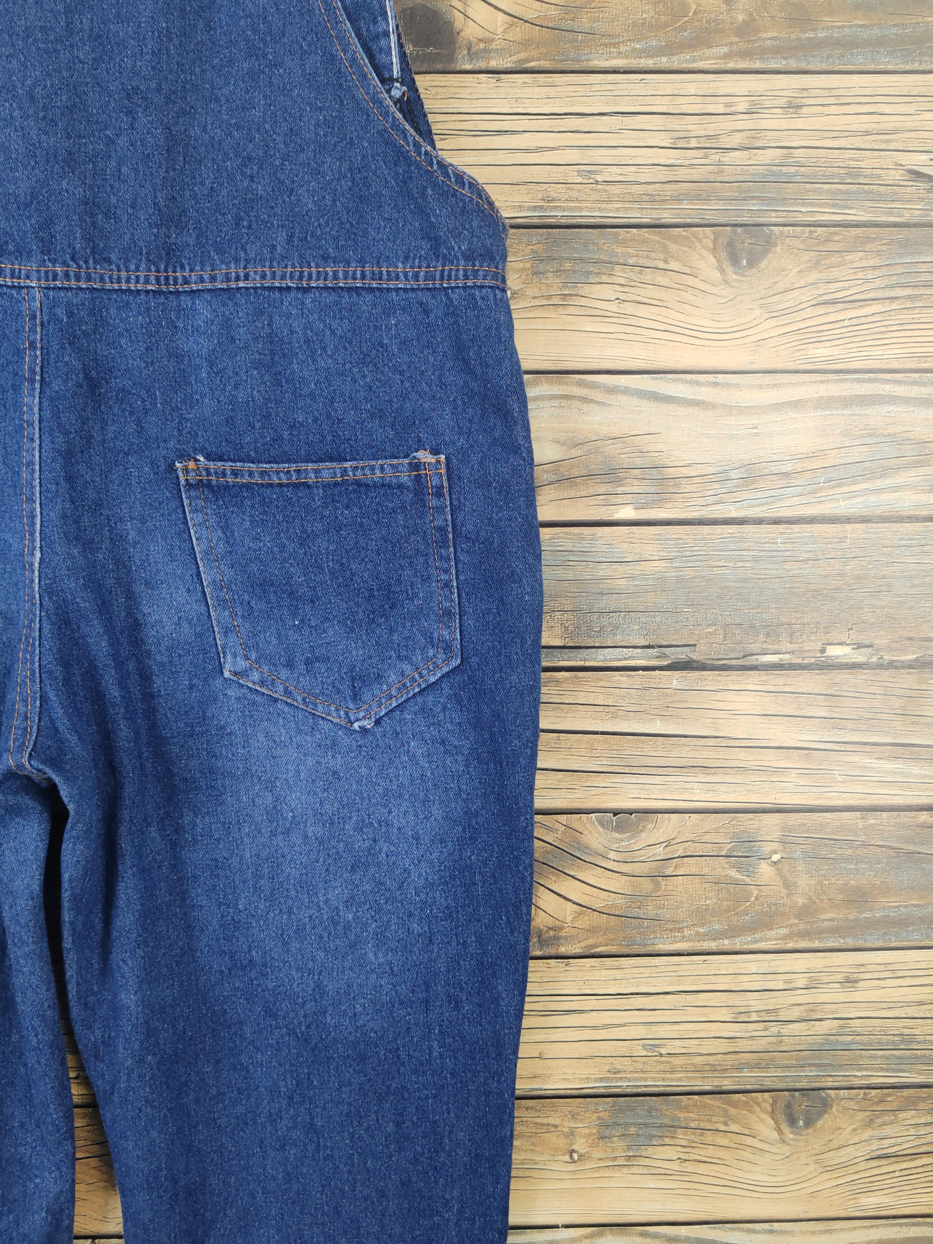 Japanese Brand × Vintage Vintage Japanese Brand Dark Blue Denim Jumpsuits Size 35" - 17 Thumbnail