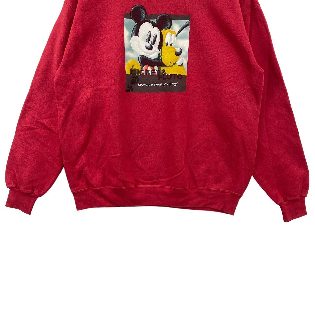 Disney Vintage 90’ DISNEY STORE Mickey Mouse & Pluto Hug Sweatshirt Size L / US 10 / IT 46 - 4 Thumbnail