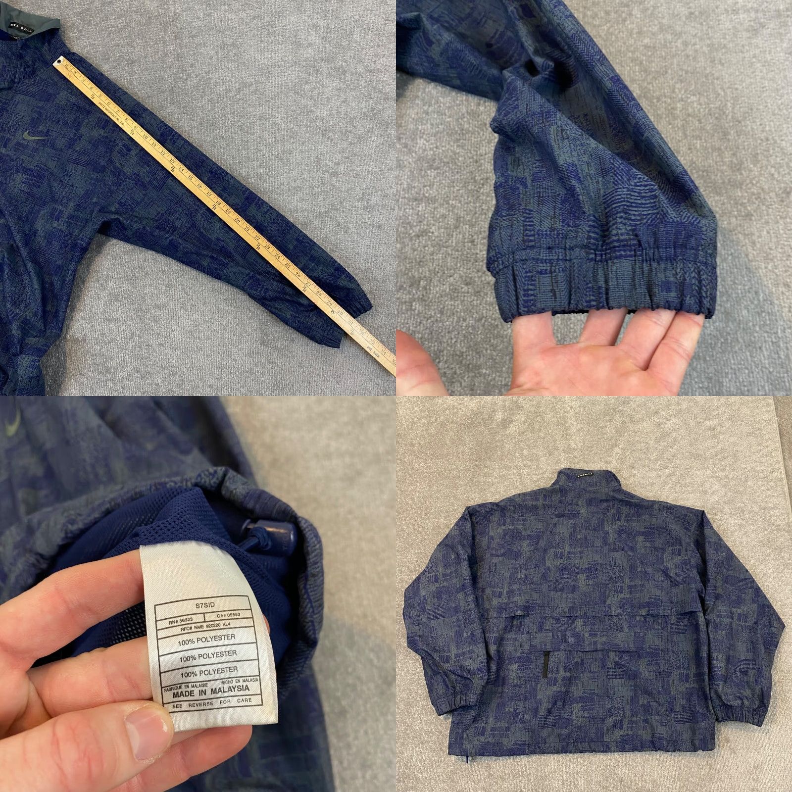 Nike VINTAGE Nike Storm-FIT Jacket Men L Gray Blue 1/2 Zip Snap Pullover Long Sleeve Golf Exterior Logo Pockets Geometric Size US L / EU 52-54 / 3 - 8 Thumbnail