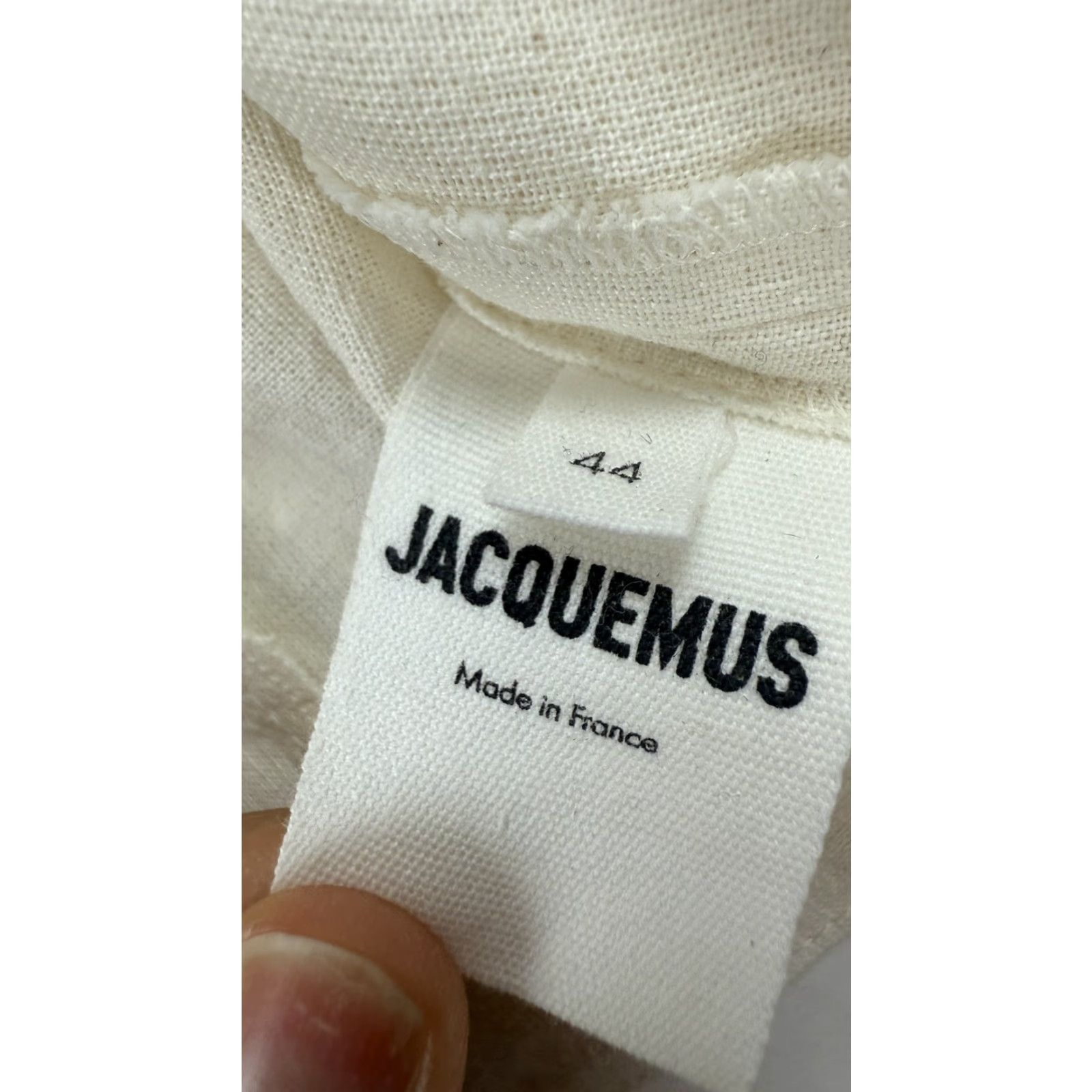 Jacquemus Jacquemus Womens Shirt Cropped Linen Blend 44 Ivory Minimalist French Designer Summer Size M / US 6-8 / IT 42-44 - 4 Thumbnail