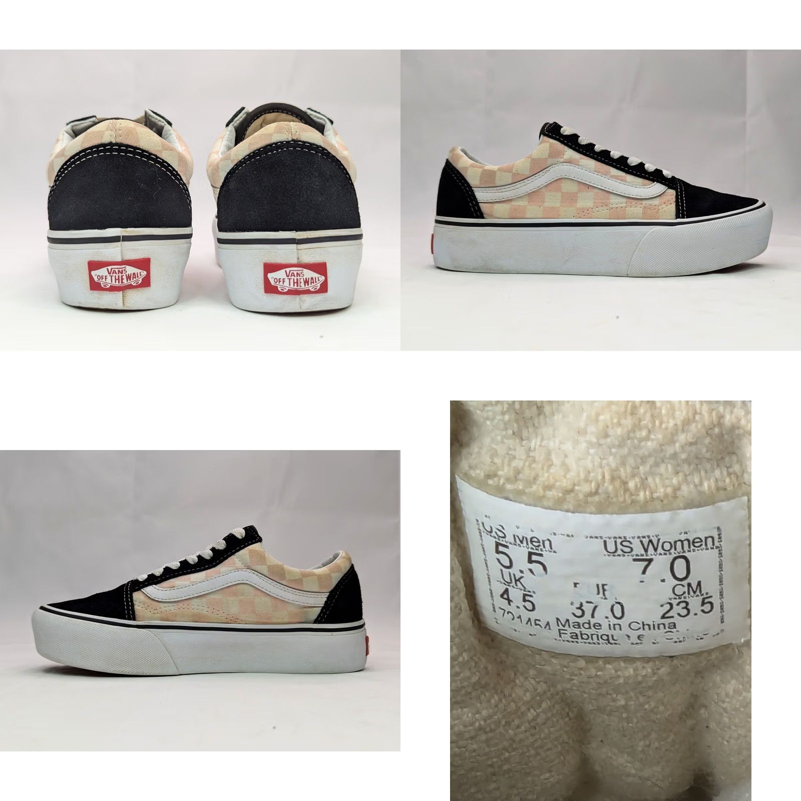 Vans VANS Checker Pink & Black Suede Low Top Sneaker Shoe Women 7 Lace Up Cap Toe, Vans Old Skool, Sneaker, 2021, Redefined Fit Size M / US 6-8 / IT 42-44 - 8 Thumbnail