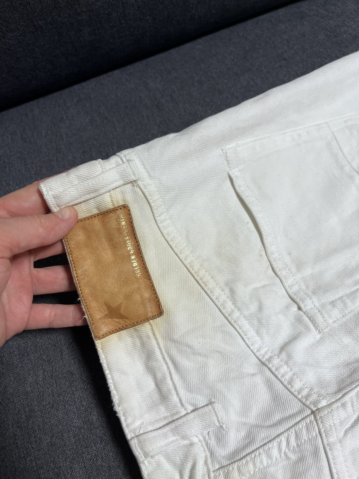 Golden Goose Golden Goose Distressed White Jeans Size US 31 - 16 Thumbnail