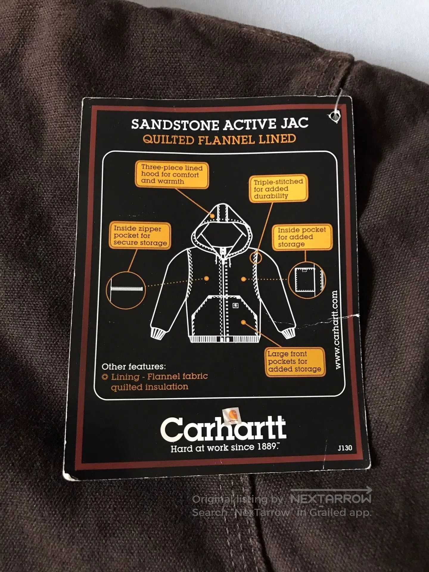 Carhartt Carhartt J130 Hooded Work Jacket. Size US XL / EU 56 / 4 - 7 Thumbnail