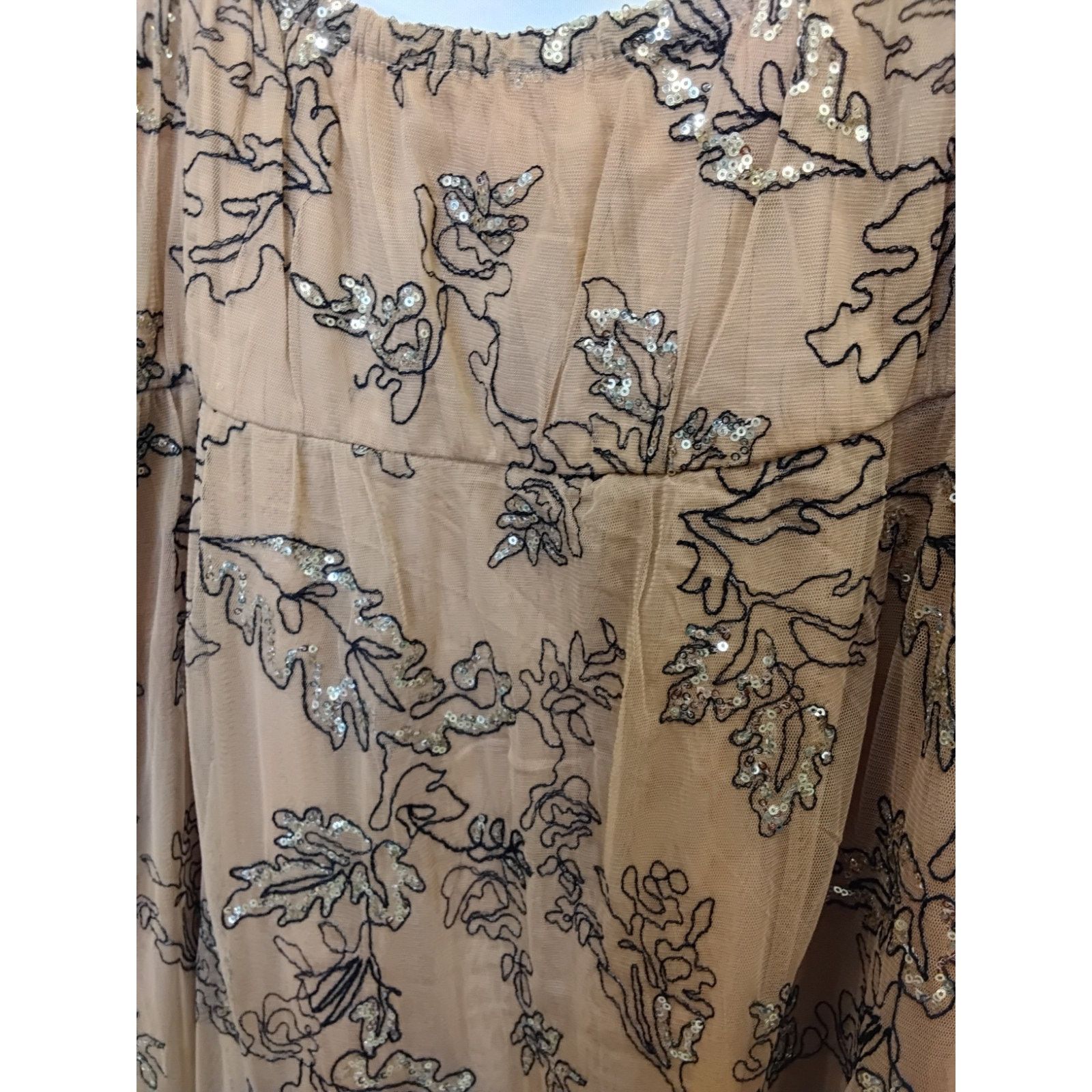 Anthropologie Anthropologie Maeve Dress Women's XL Neutral Sequins NWT Size XL / US 12-14 / IT 48-50 - 4 Thumbnail
