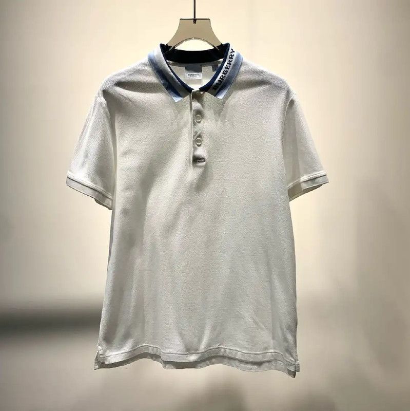 Burberry Burberry White Cotton Men's Polo Shirt Size US L / EU 52-54 / 3 - 1 Thumbnail