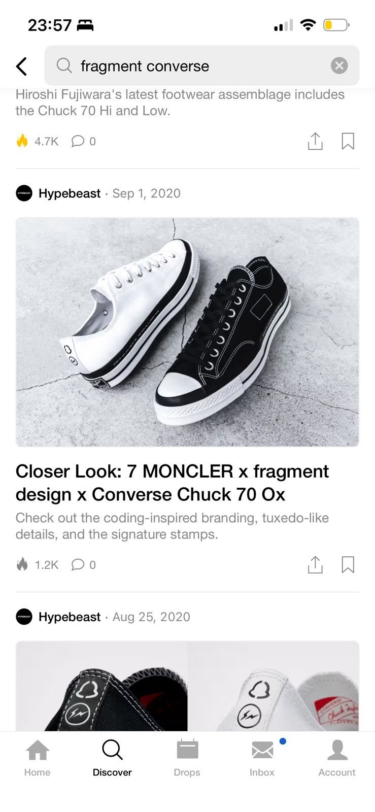 Fragment Design FW2020 Chuck 70 Ox Spiked Size US 8 / EU 41 - 2 Thumbnail