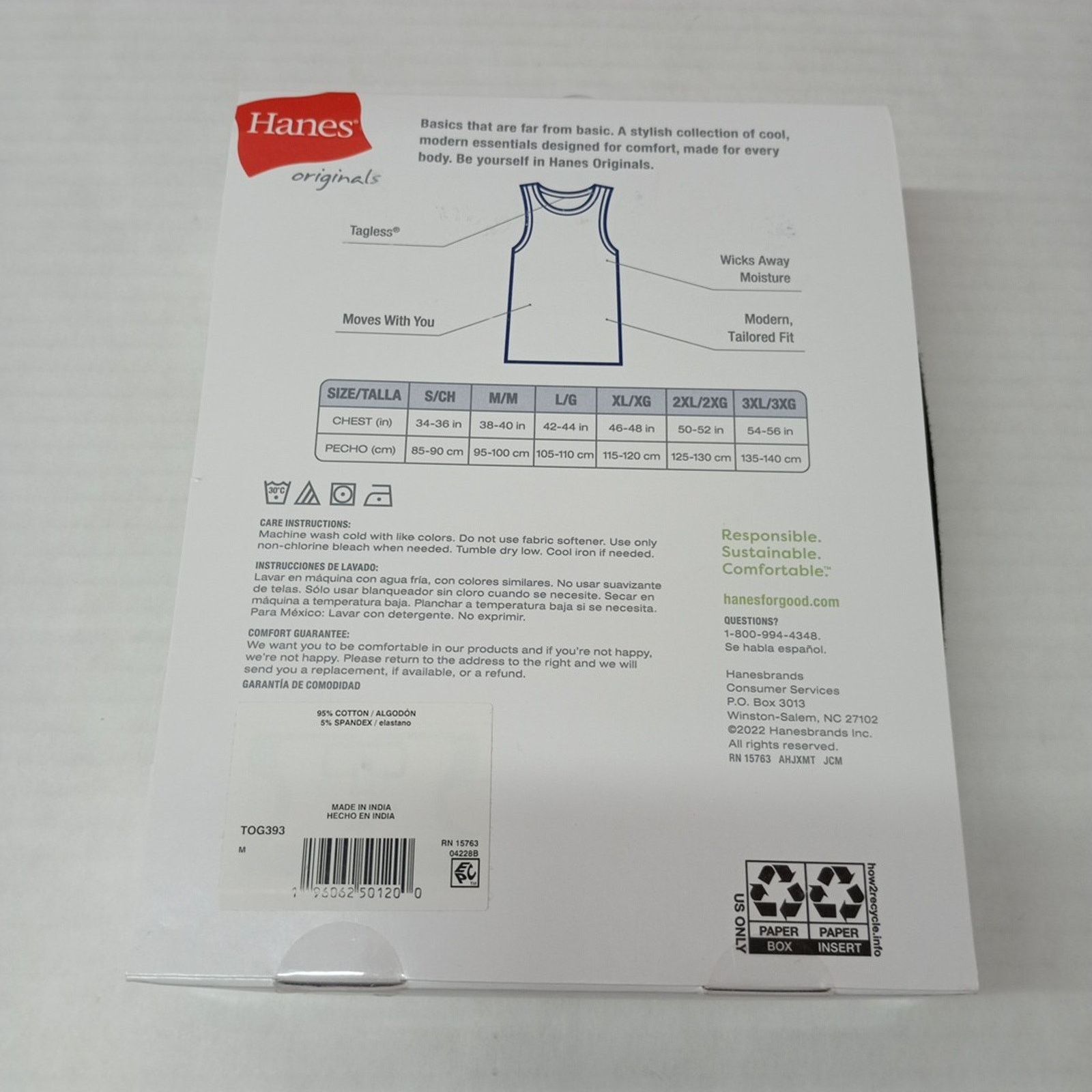 Hanes Hanes Originals Men's Size M 38-40 Cool Tank Tops 3 Pack Size US M / EU 48-50 / 2 - 3 Thumbnail