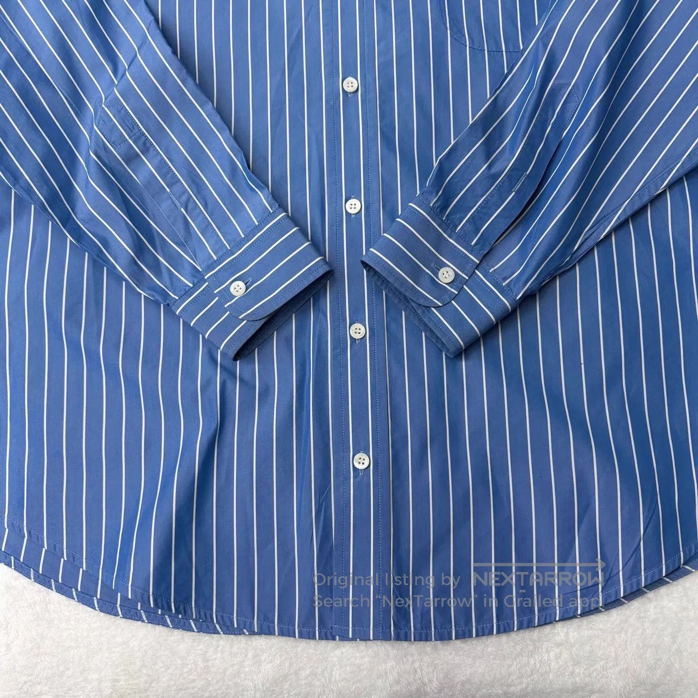 Balenciaga Blue Striped Short Sleeve Button. Size US XL / EU 56 / 4 - 3 Thumbnail