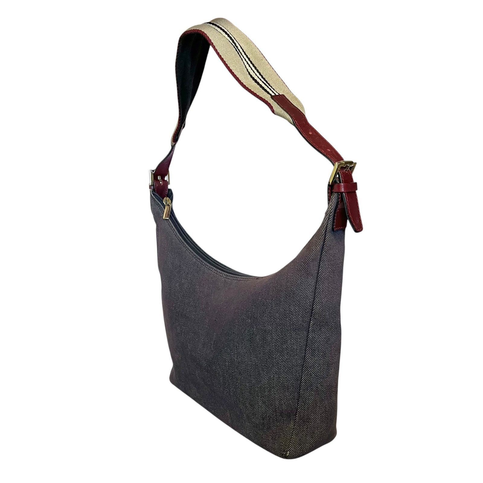 Burberry × Vintage Burberry Vintage Denim Blue Icon Stripe Strap Shoulder Bag Size ONE SIZE - 13 Thumbnail