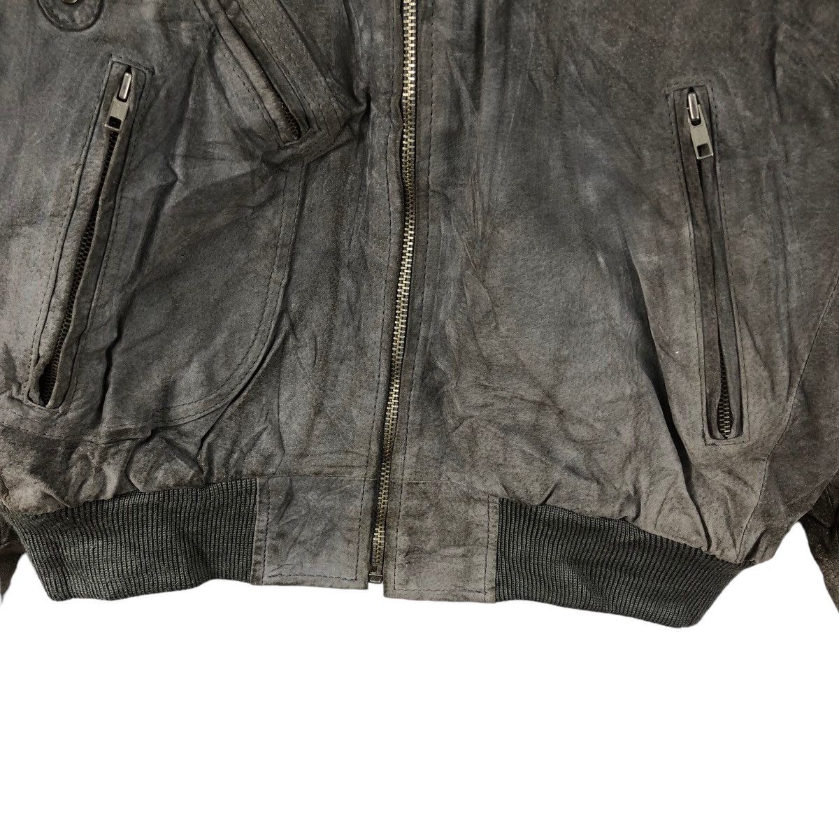 Harley Davidson Vintage 80s Harley Davidson V-Twin Power Leather Jacket Grey Size US M / EU 48-50 / 2 - 3 Thumbnail