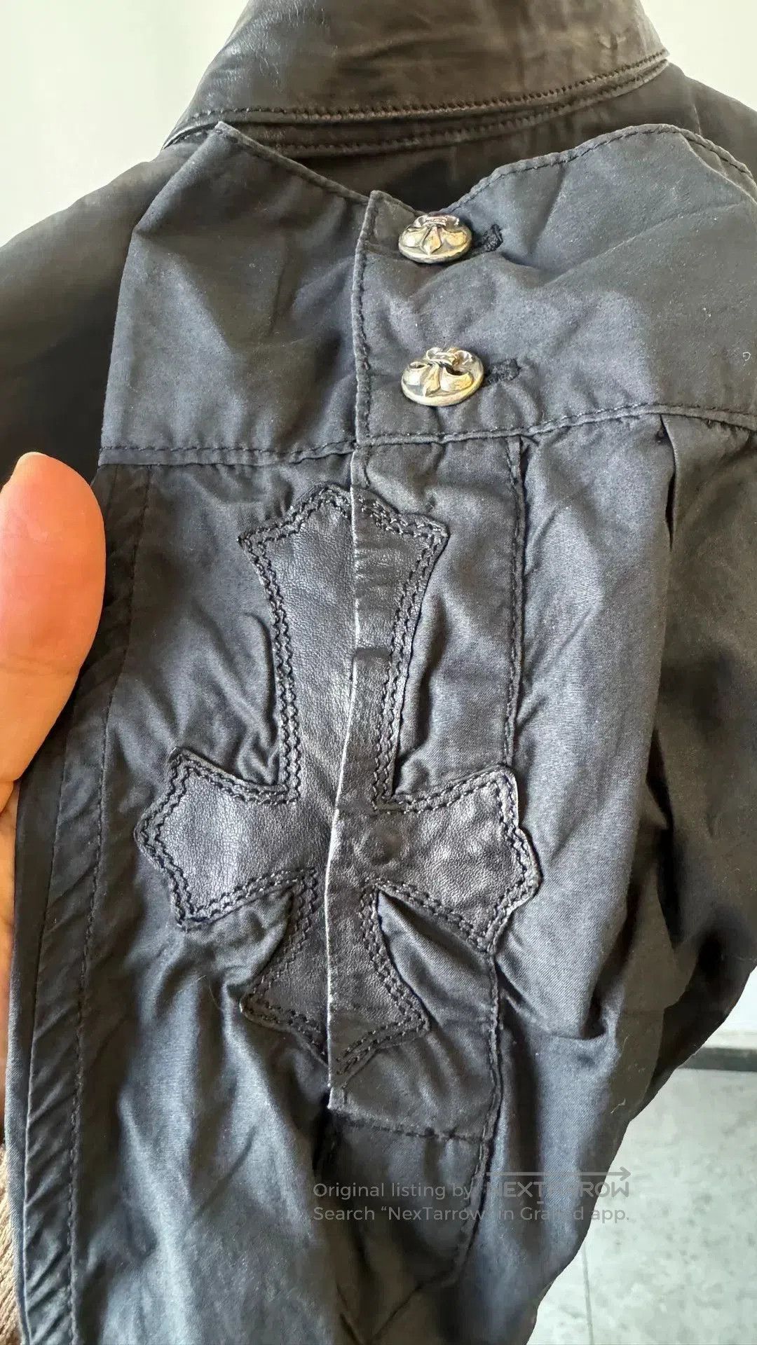Chrome Hearts chrome hearts black leather panel shirt. Size US L / EU 52-54 / 3 - 4 Thumbnail