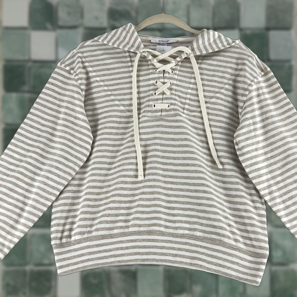 Vintage Derek Lam 10 Crosby Hoodie Sweater Womens Small Beige Georgie Tie Pullover Size S / US 4 / IT 40 - 1 Thumbnail