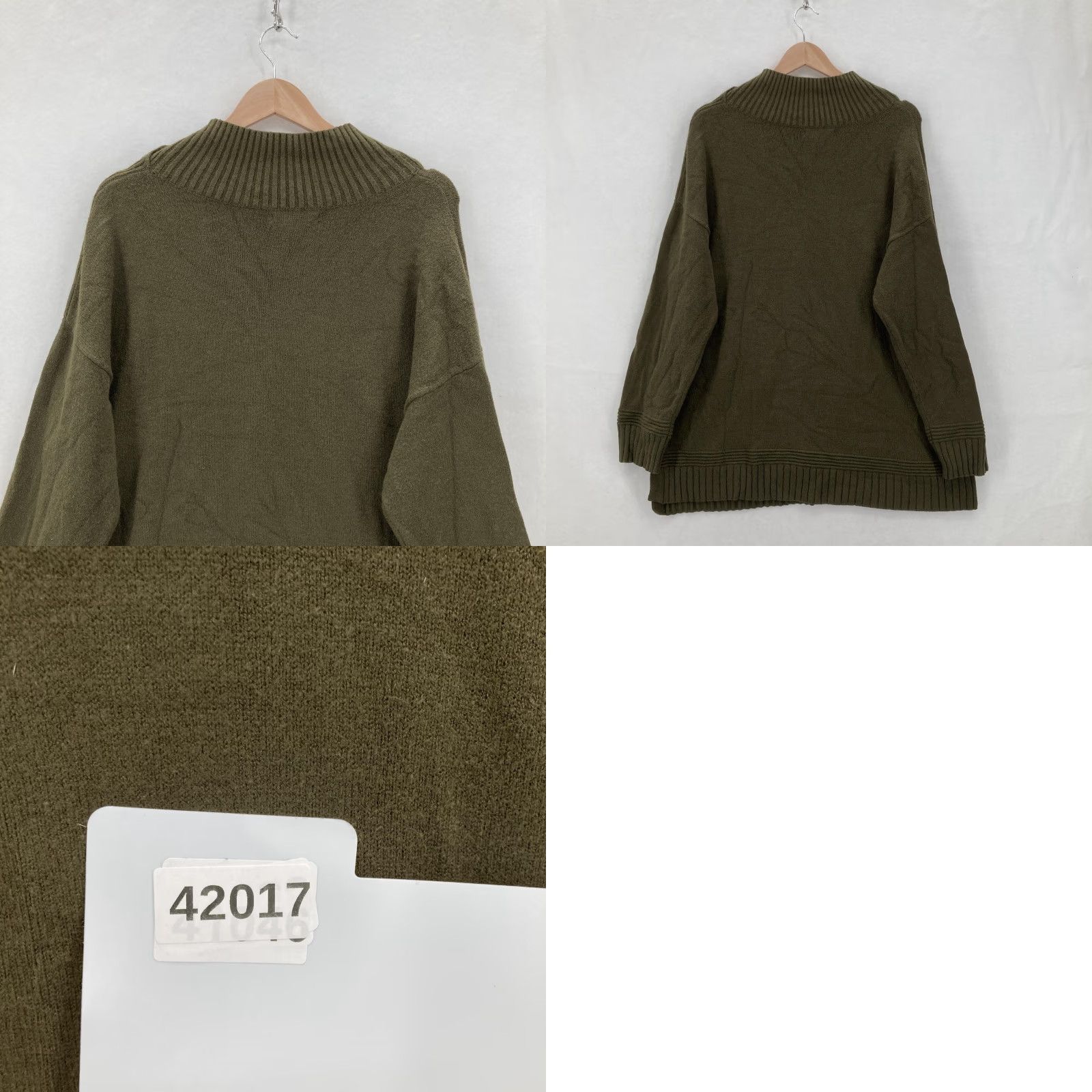 Anthropologie VINTAGE Anthropologie Sweater Womens XL Olive Button Shoulder Mock Neck Ribbed Pullover Size XL / US 12-14 / IT 48-50 - 9 Thumbnail