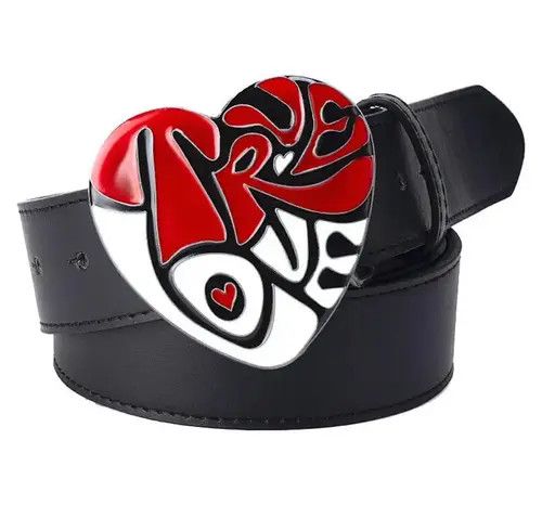 Leather Michiru x Saori True Love Buckle PU Leather Belt Size ONE SIZE - 4 Thumbnail